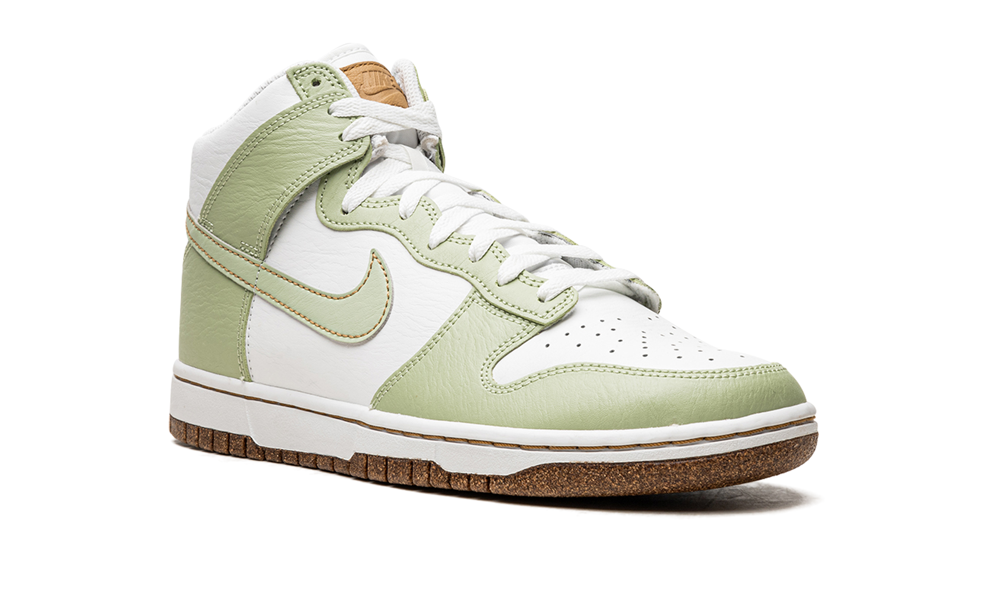 nike dunk high se inspected by swoosh honeydew+DQ7680-300+diagnol right view