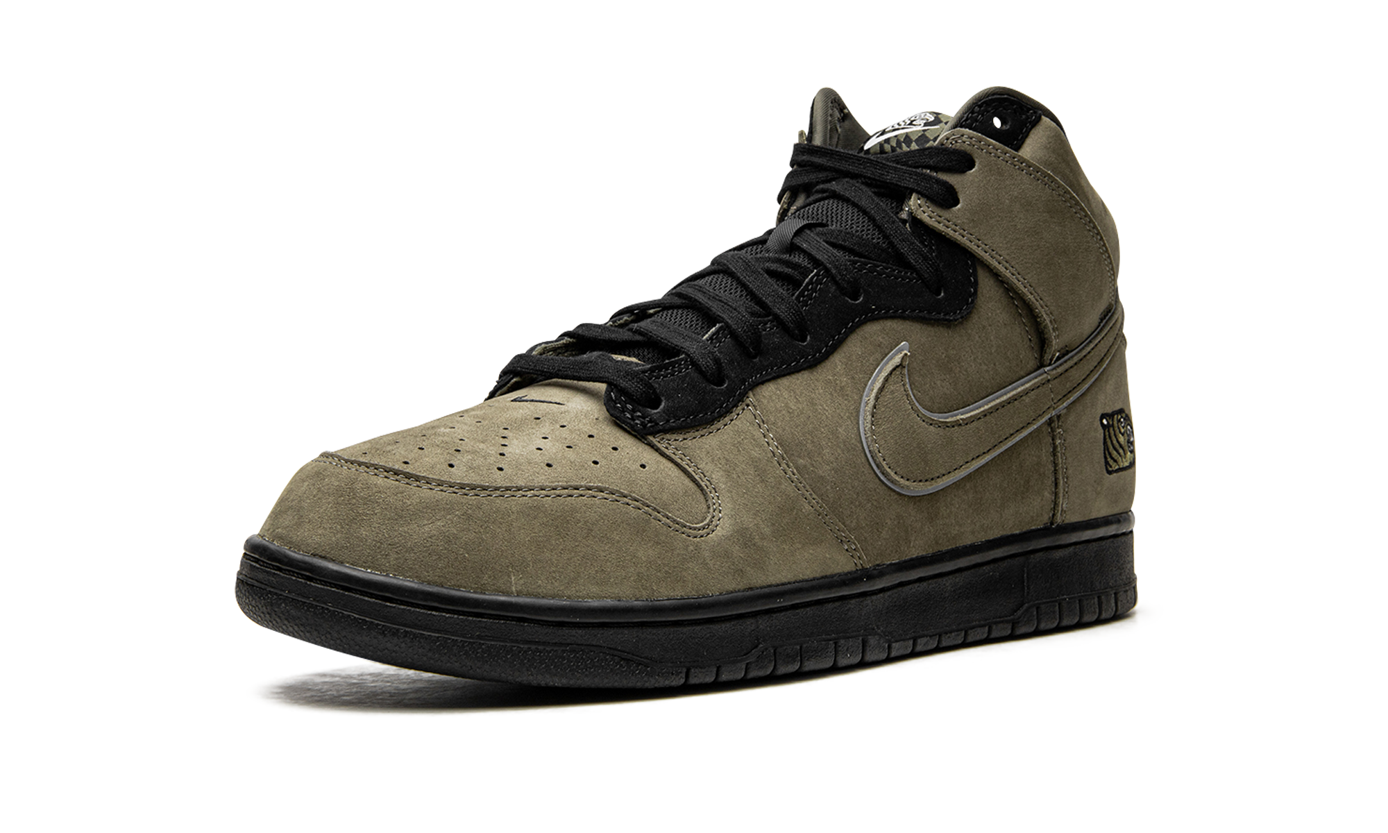 nike dunk high soulgoods olive+DR1415-200+left diagnol single view
