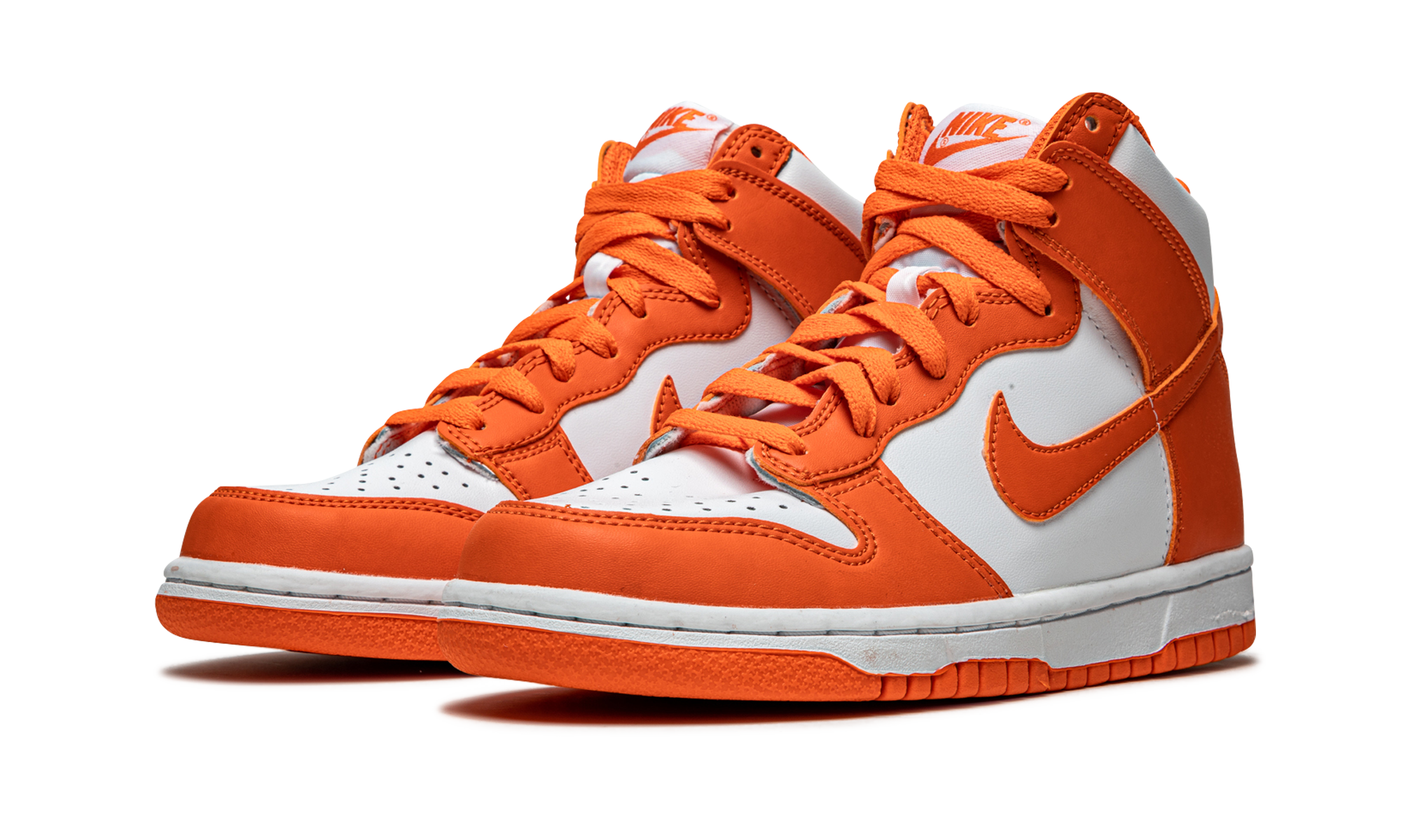 nike dunk high sp syracuse 2021 gs+DB2179-100+diagnol left view