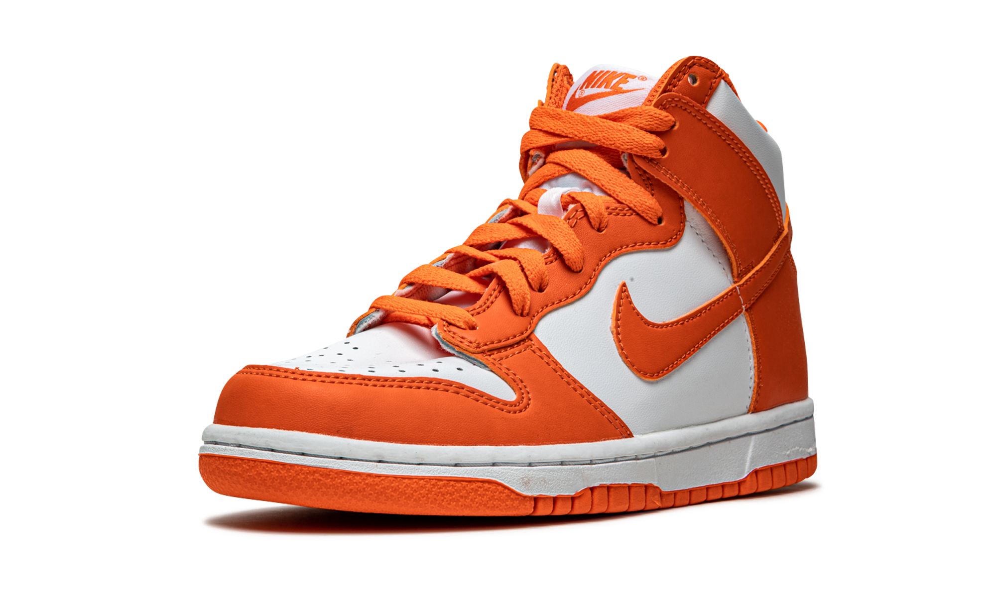 nike dunk high sp syracuse 2021 gs+DB2179-100+left diagnol single view