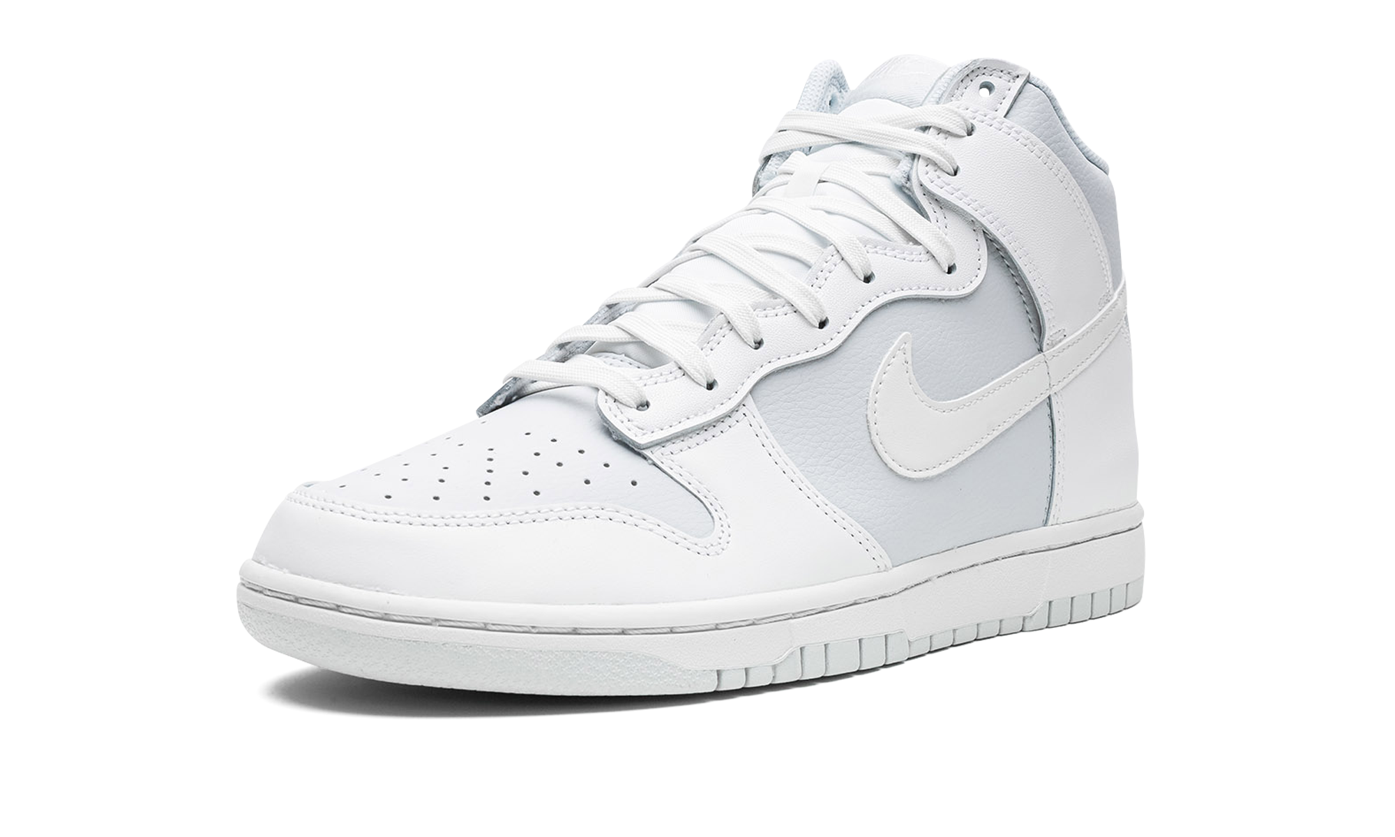nike dunk high summit white pure platinum+DJ6189-100+left diagnol single view