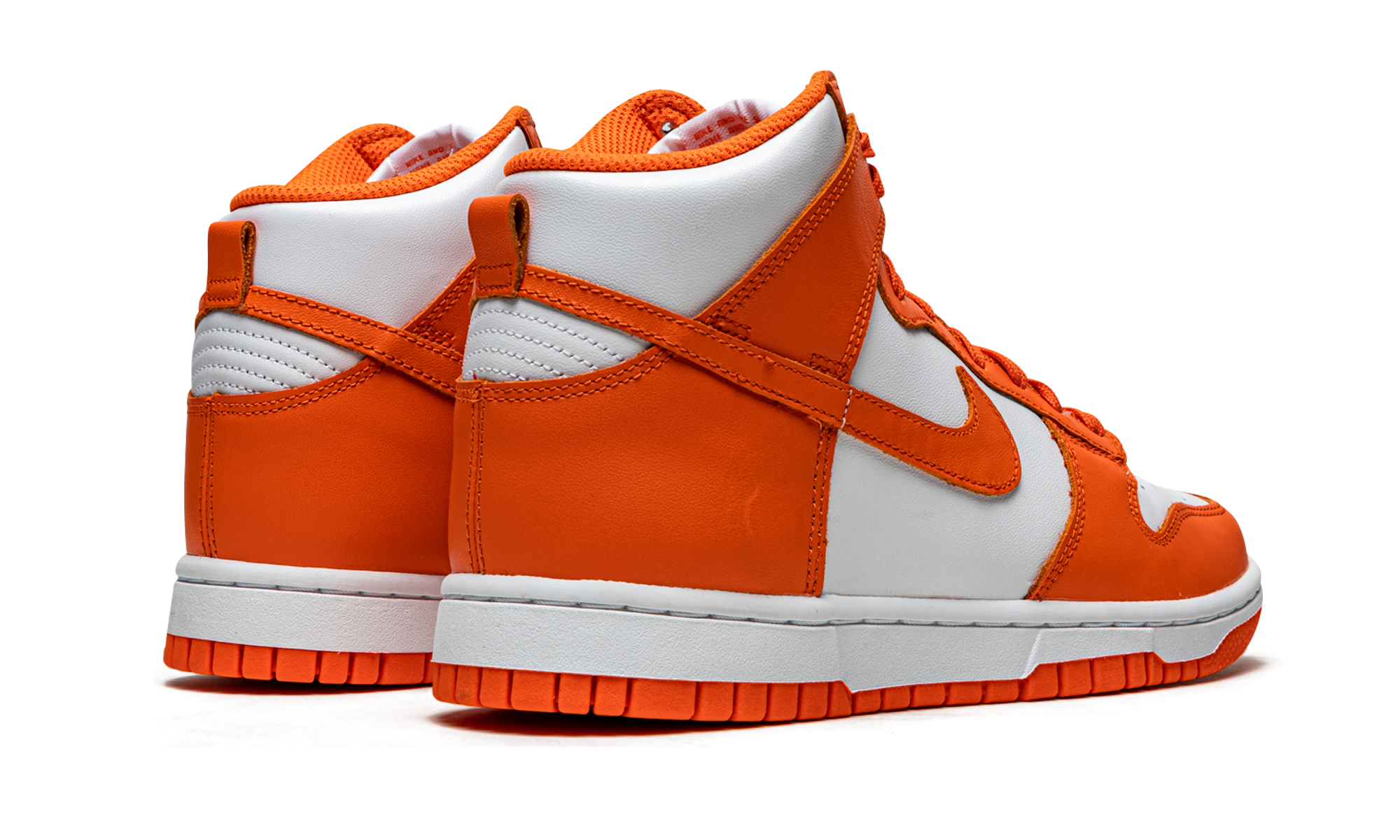 nike dunk high syracuse 2021 women s+DD1869-100+diagnol right behind view