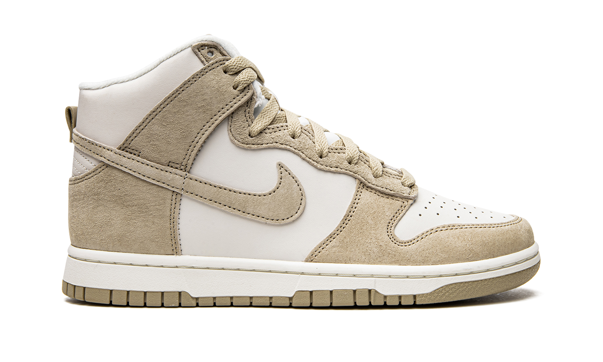 nike dunk high tan suede white+DQ7679-001+right view
