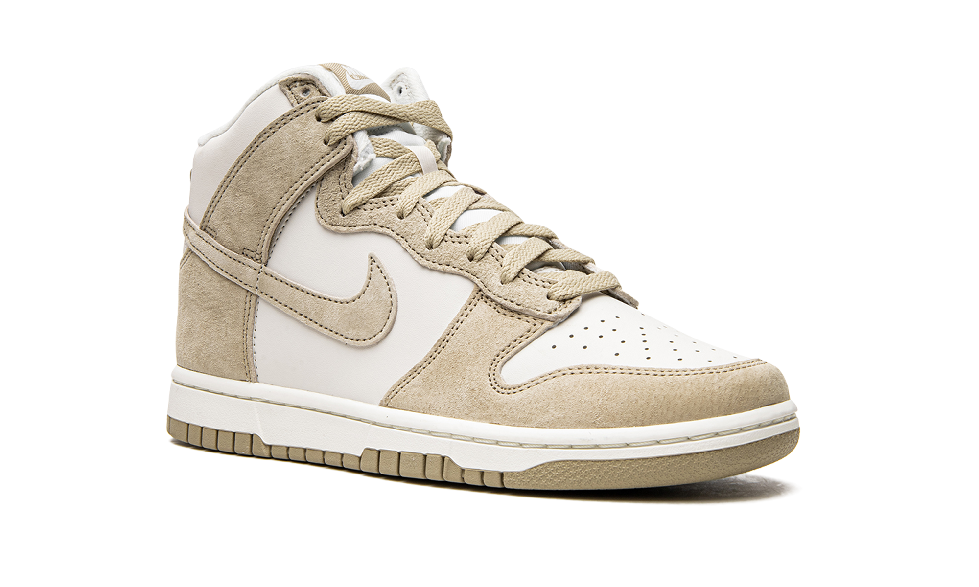 nike dunk high tan suede white+DQ7679-001+diagnol right view