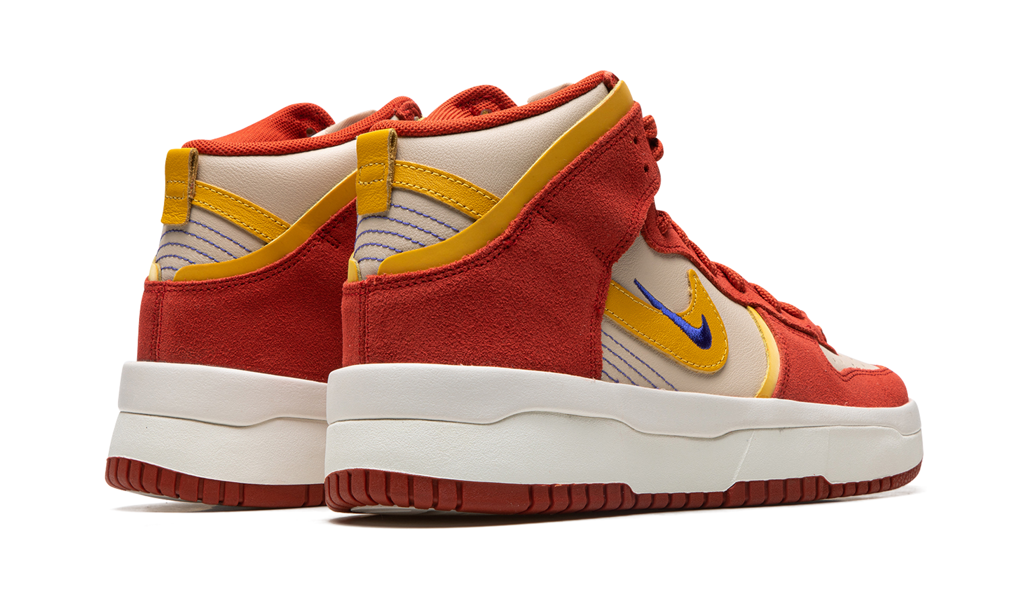 nike dunk high up cinnabar women s+DH3718-600+diagnol right behind view