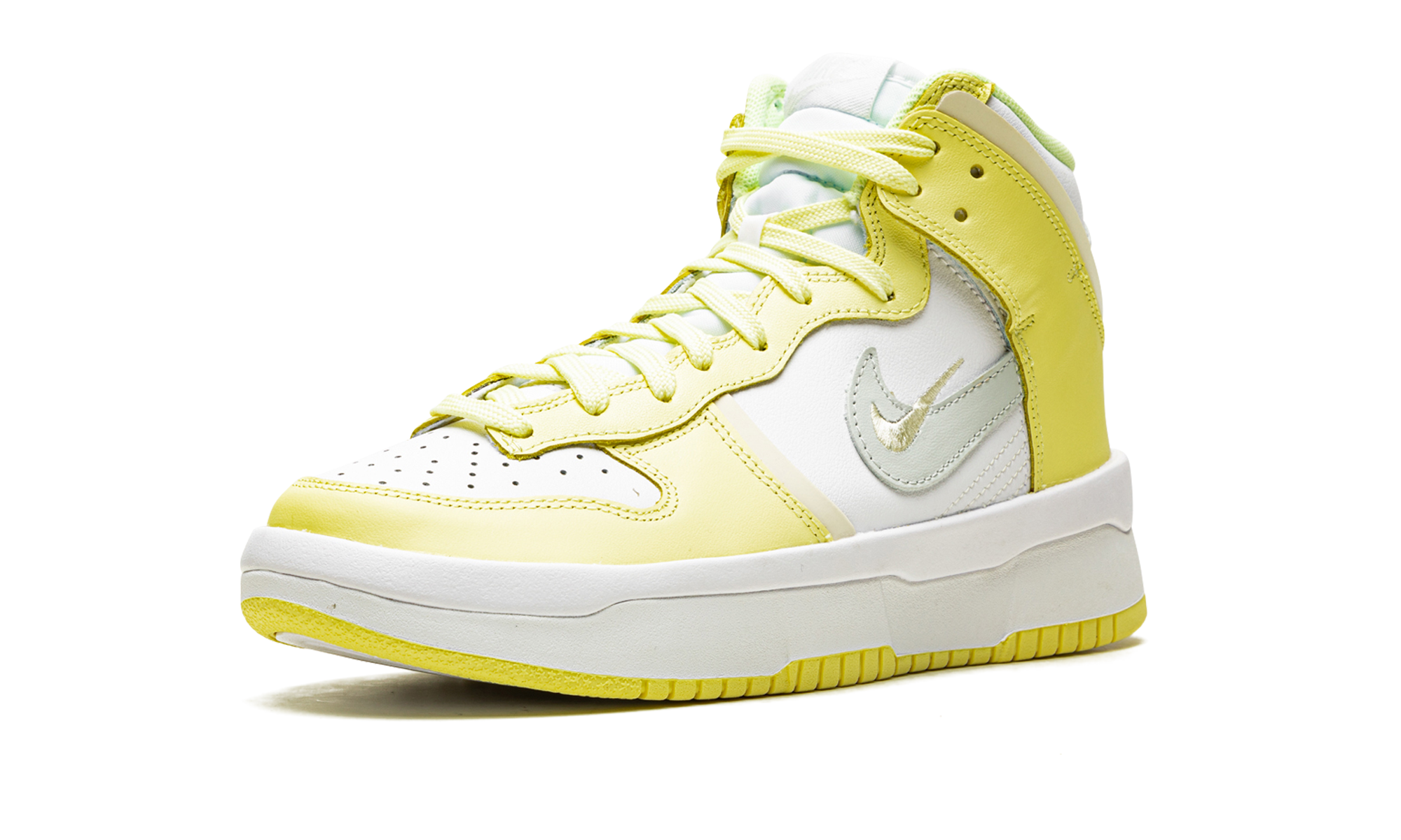 nike dunk high up light lemon yellow women s+DH3718-105+left diagnol single view