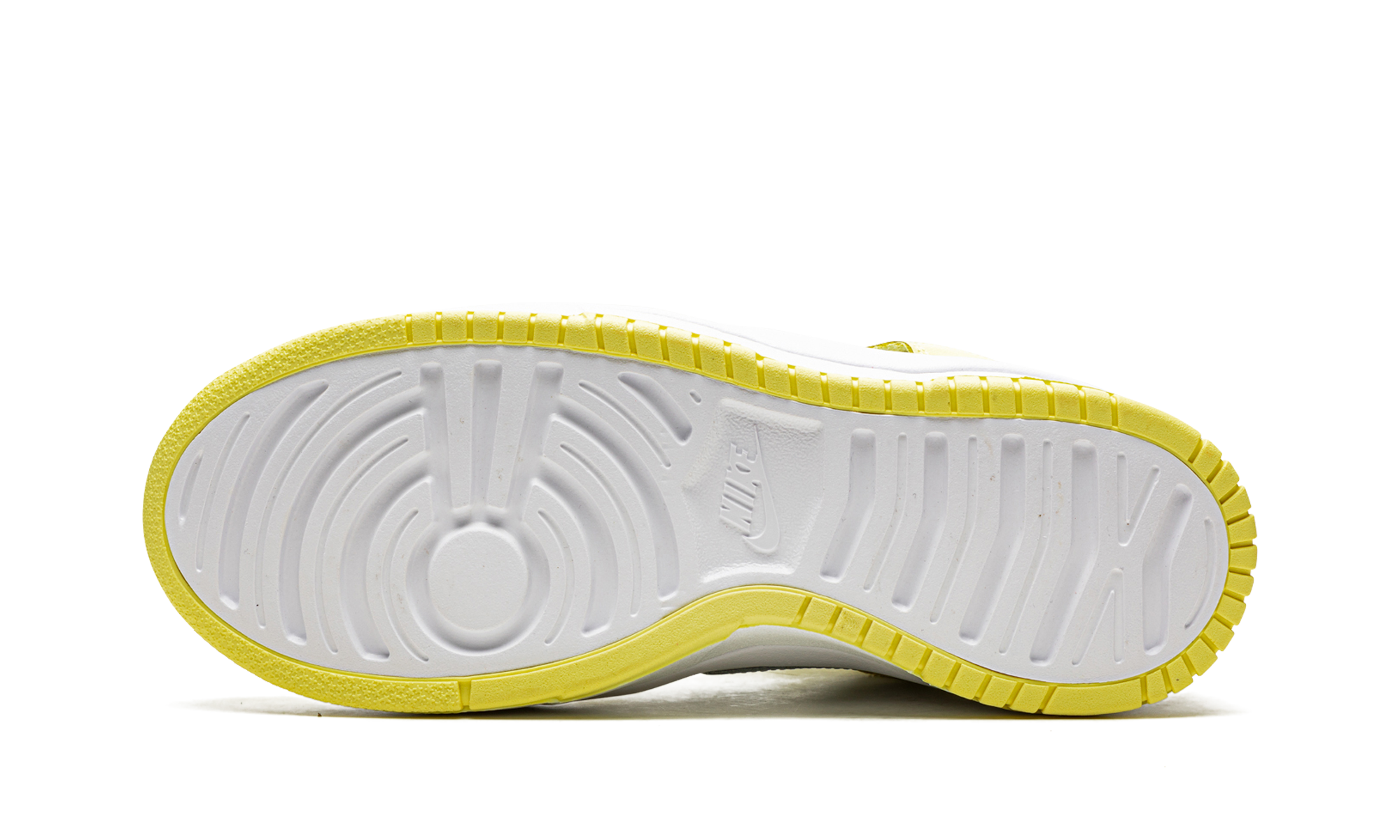 nike dunk high up light lemon yellow women s+DH3718-105+bottom view