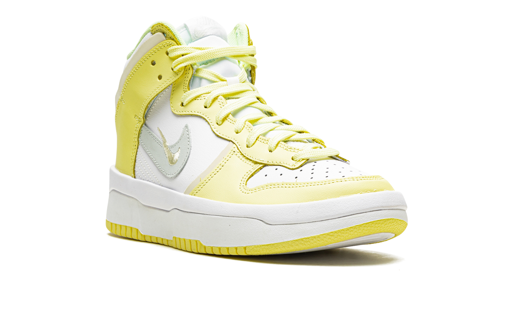 nike dunk high up light lemon yellow women s+DH3718-105+diagnol right view