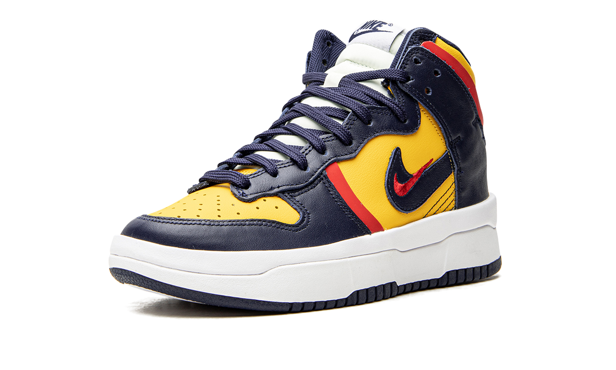 nike dunk high up michigan women s+DH3718-701+left diagnol single view