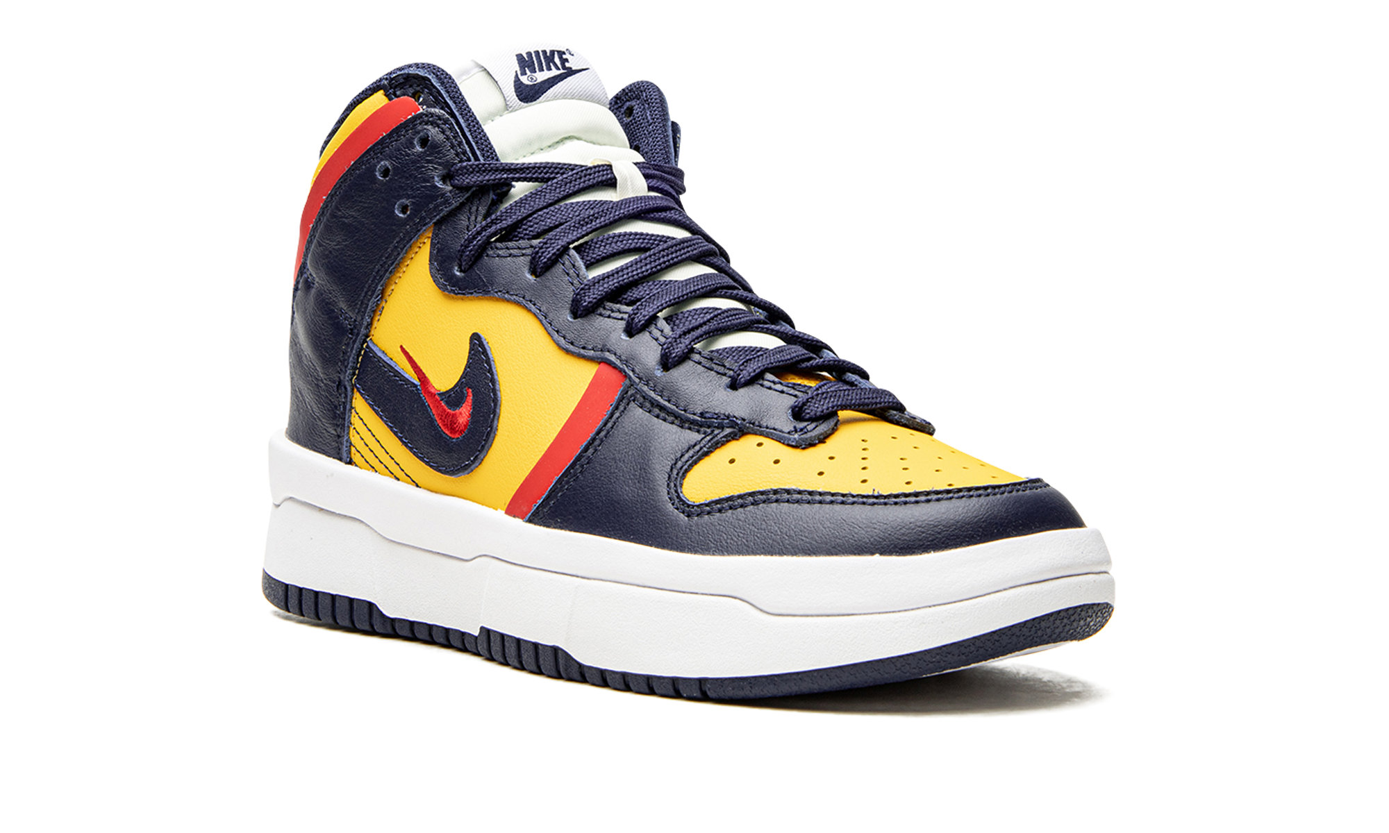 nike dunk high up michigan women s+DH3718-701+diagnol right view