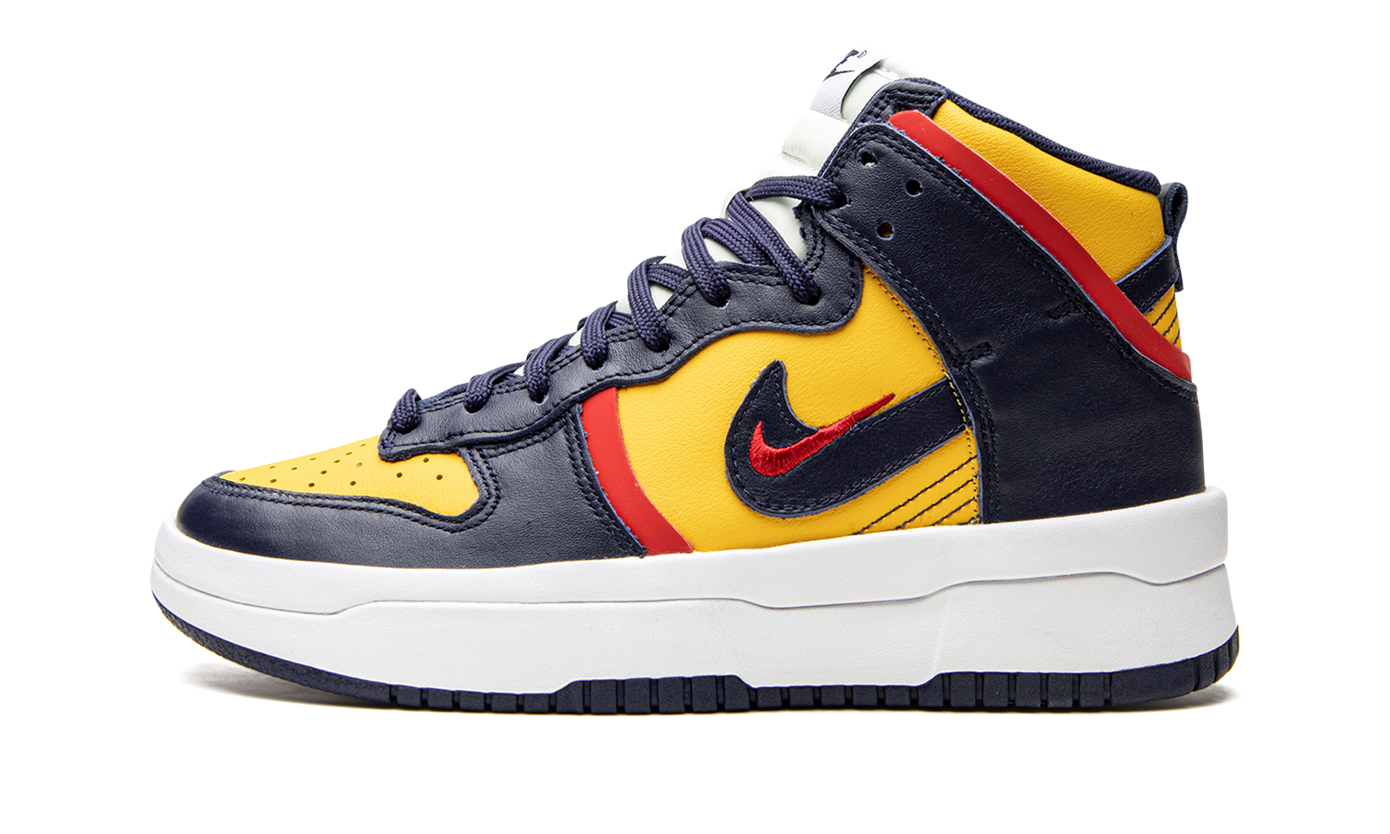 nike dunk high up michigan women s+DH3718-701+diagnol right view 1