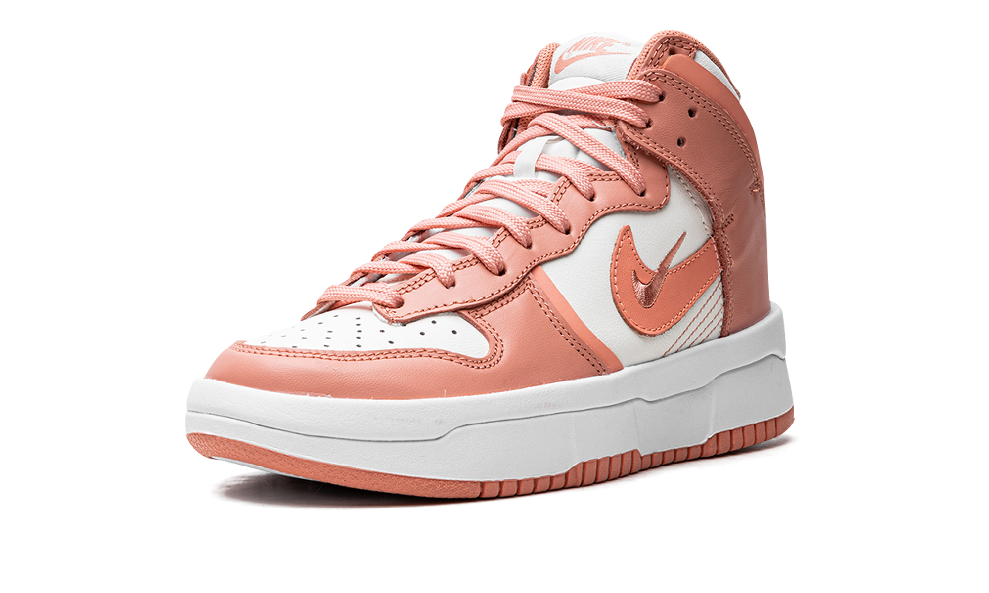 nike dunk high up sail light madder root+DH3718-107+left diagnol single view