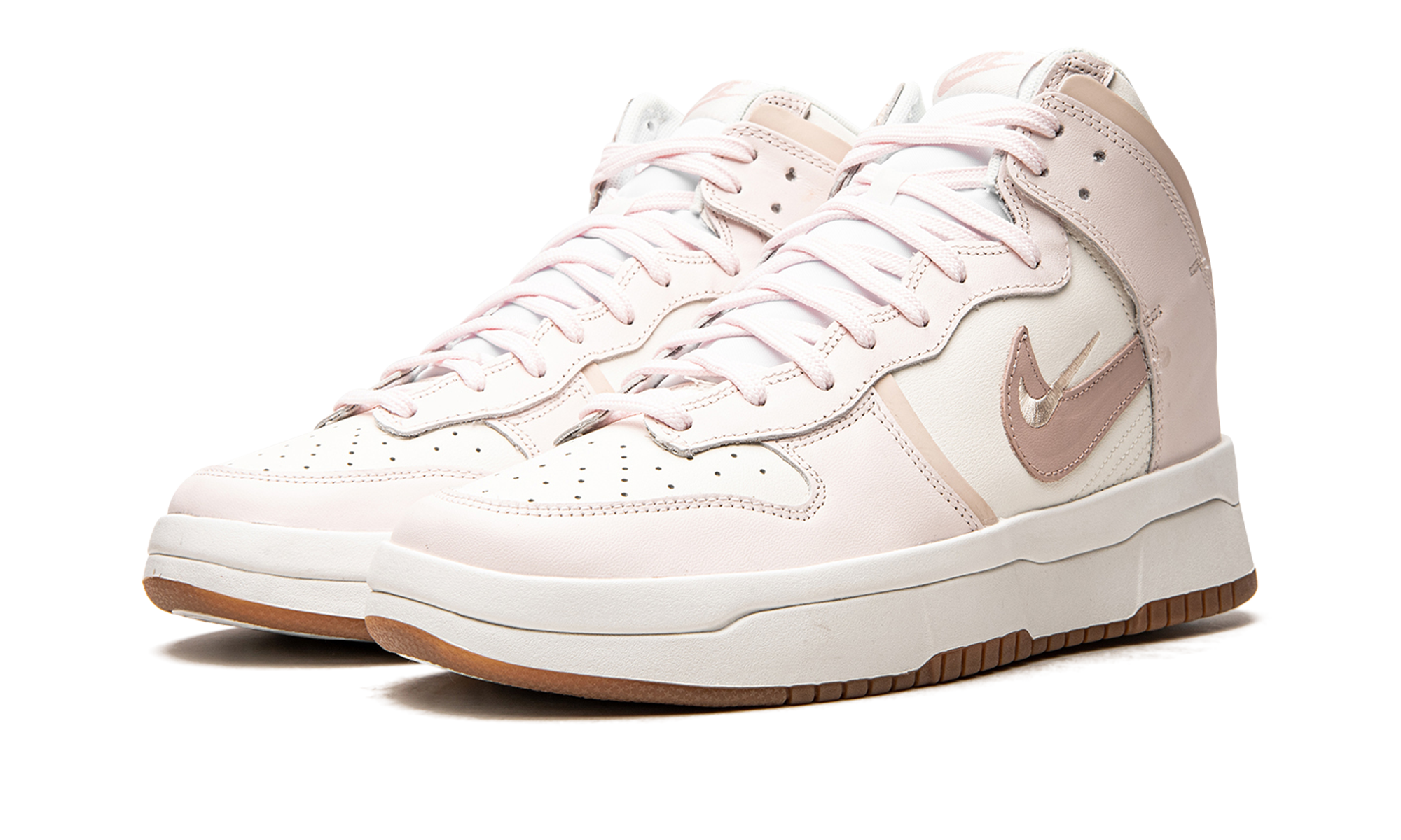 nike dunk high up sail light soft pink women s+DH3718-102+diagnol left view