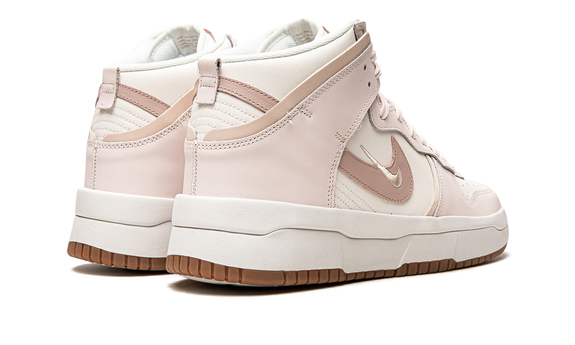 nike dunk high up sail light soft pink women s+DH3718-102+diagnol right behind view