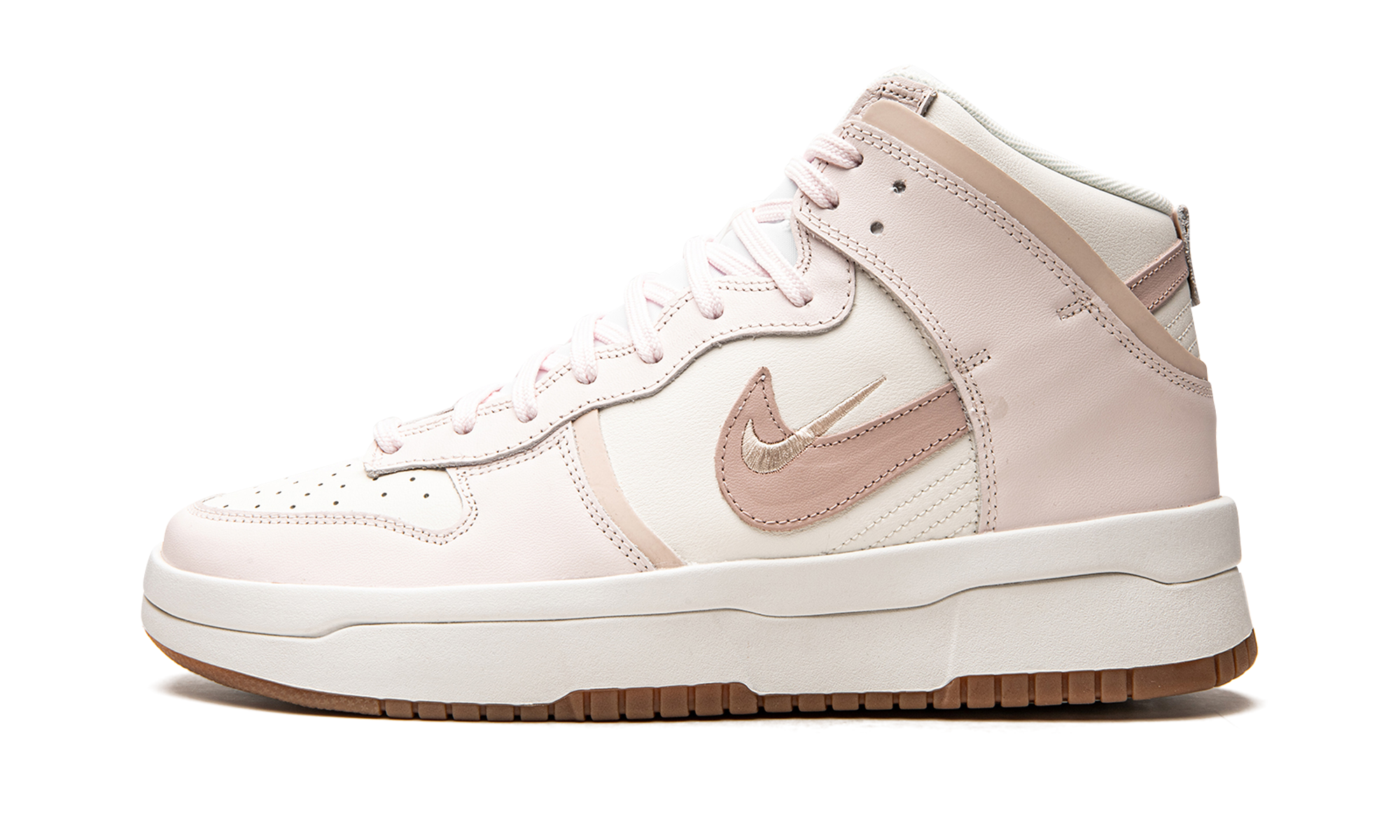 nike dunk high up sail light soft pink women s+DH3718-102+diagnol right view 1