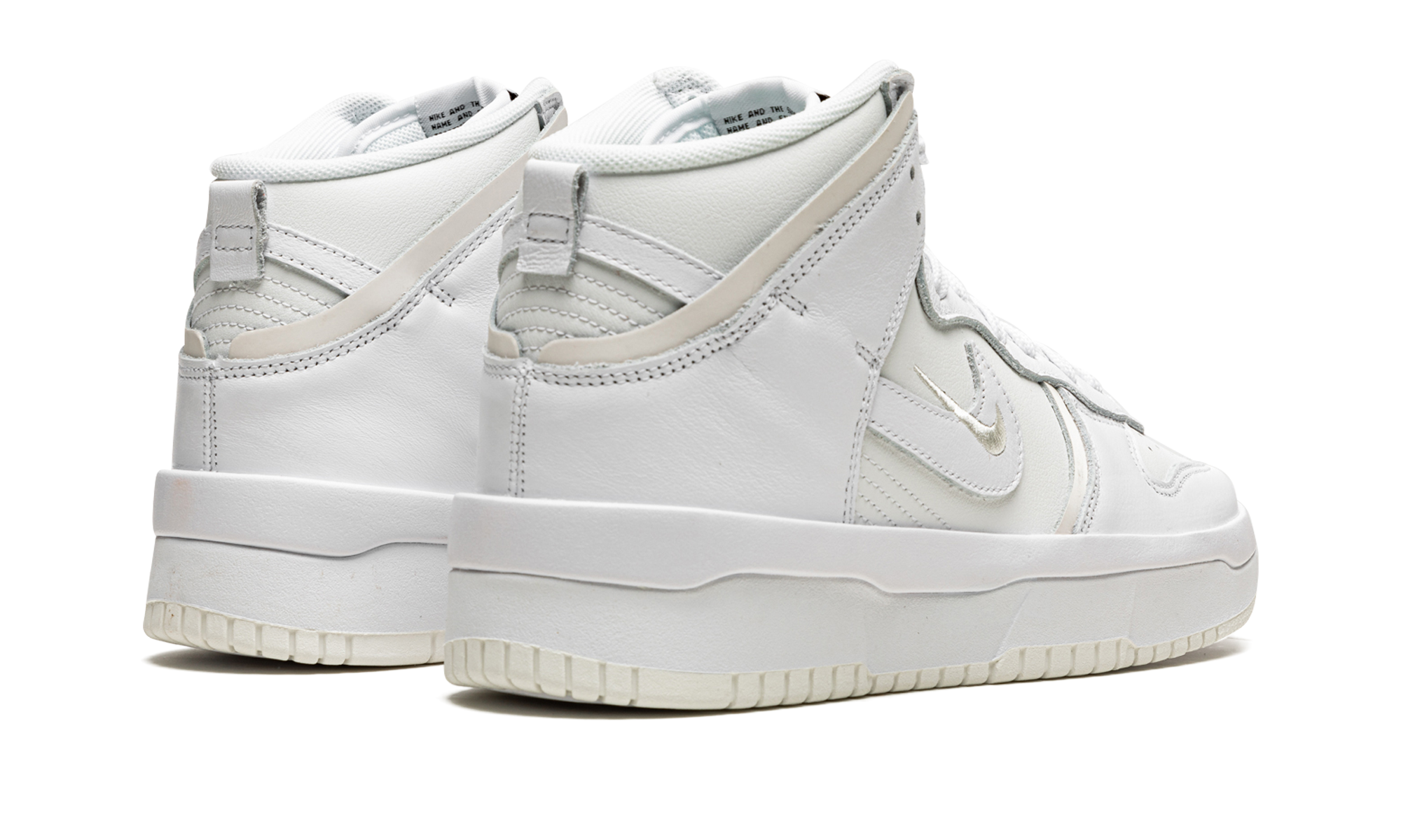 nike dunk high up summit white sail women s+DH3718-100+diagnol right behind view