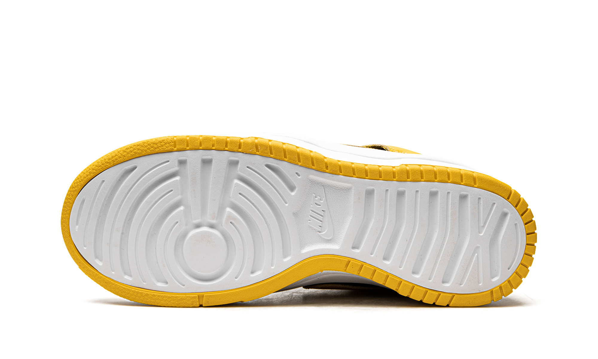 nike dunk high up varsity maize women s+DH3718-001+bottom view