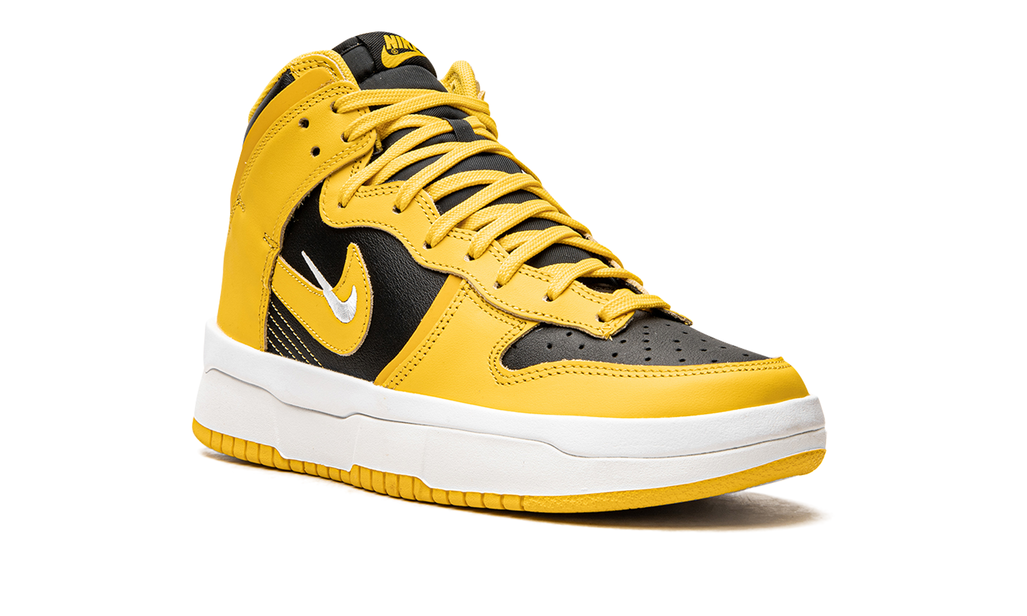 nike dunk high up varsity maize women s+DH3718-001+diagnol right view