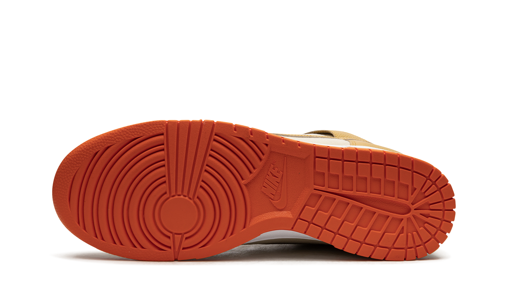 nike dunk high wheat gold safety orange+DV7215-700+bottom view