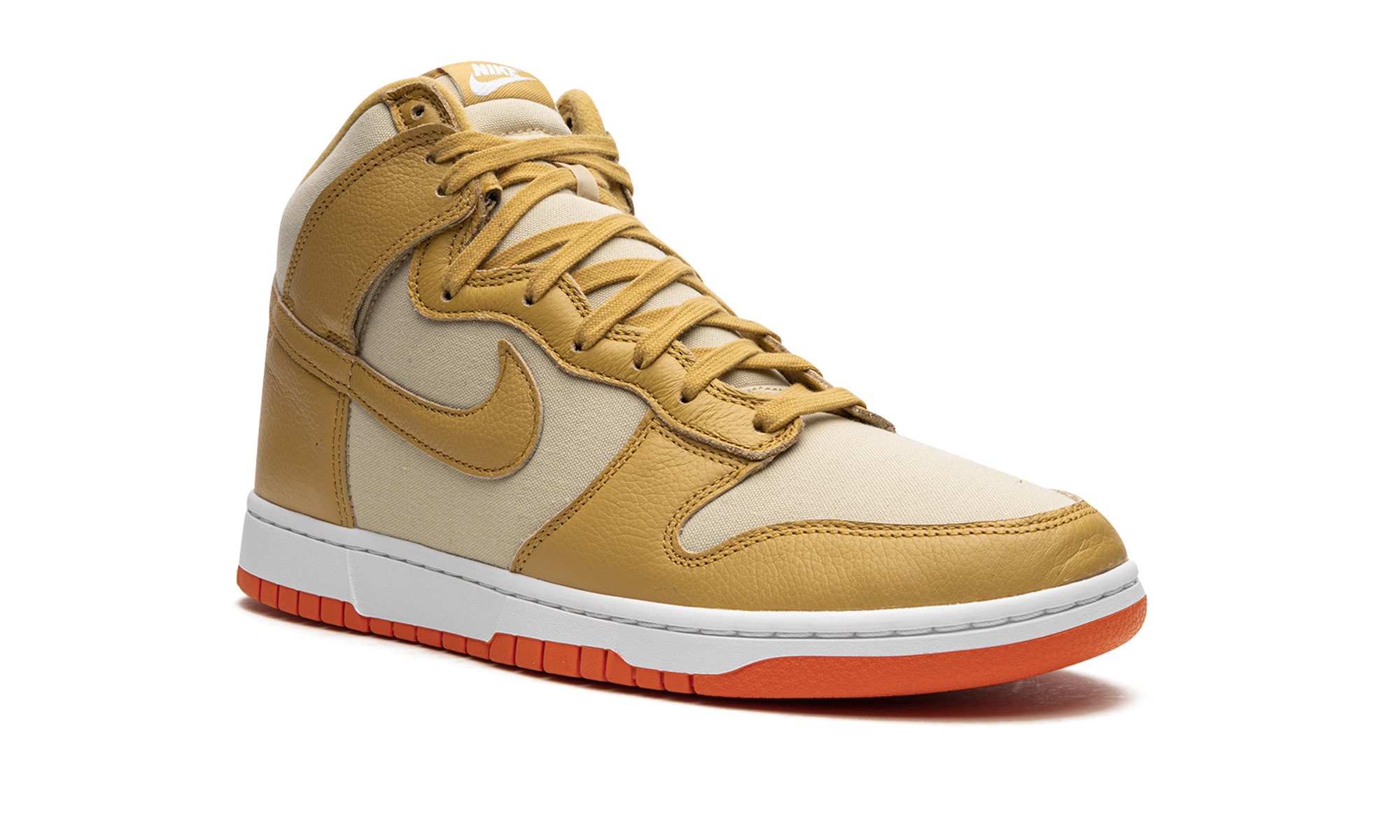 nike dunk high wheat gold safety orange+DV7215-700+diagnol right view