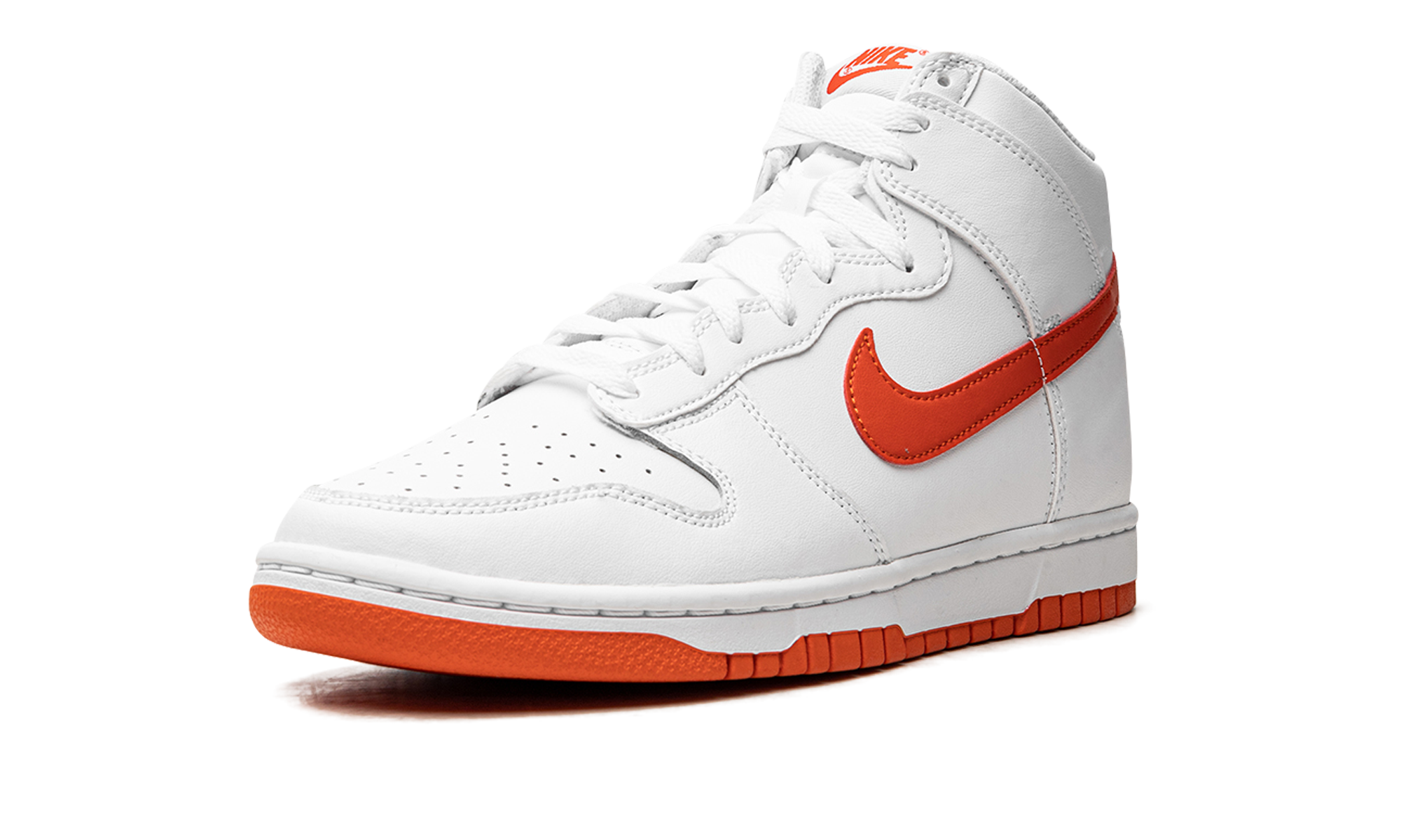 nike dunk high white picante red+DV0828-100+left diagnol single view