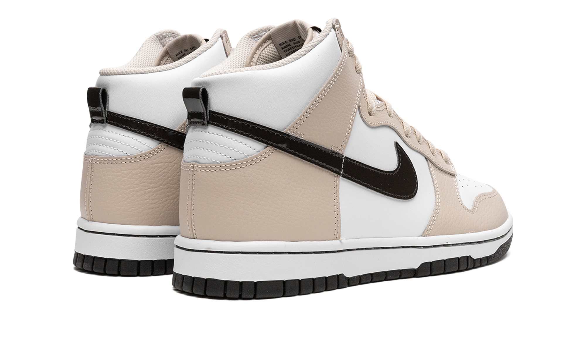 nike dunk high white sanddrift brown women s+FD9874-100+diagnol right behind view