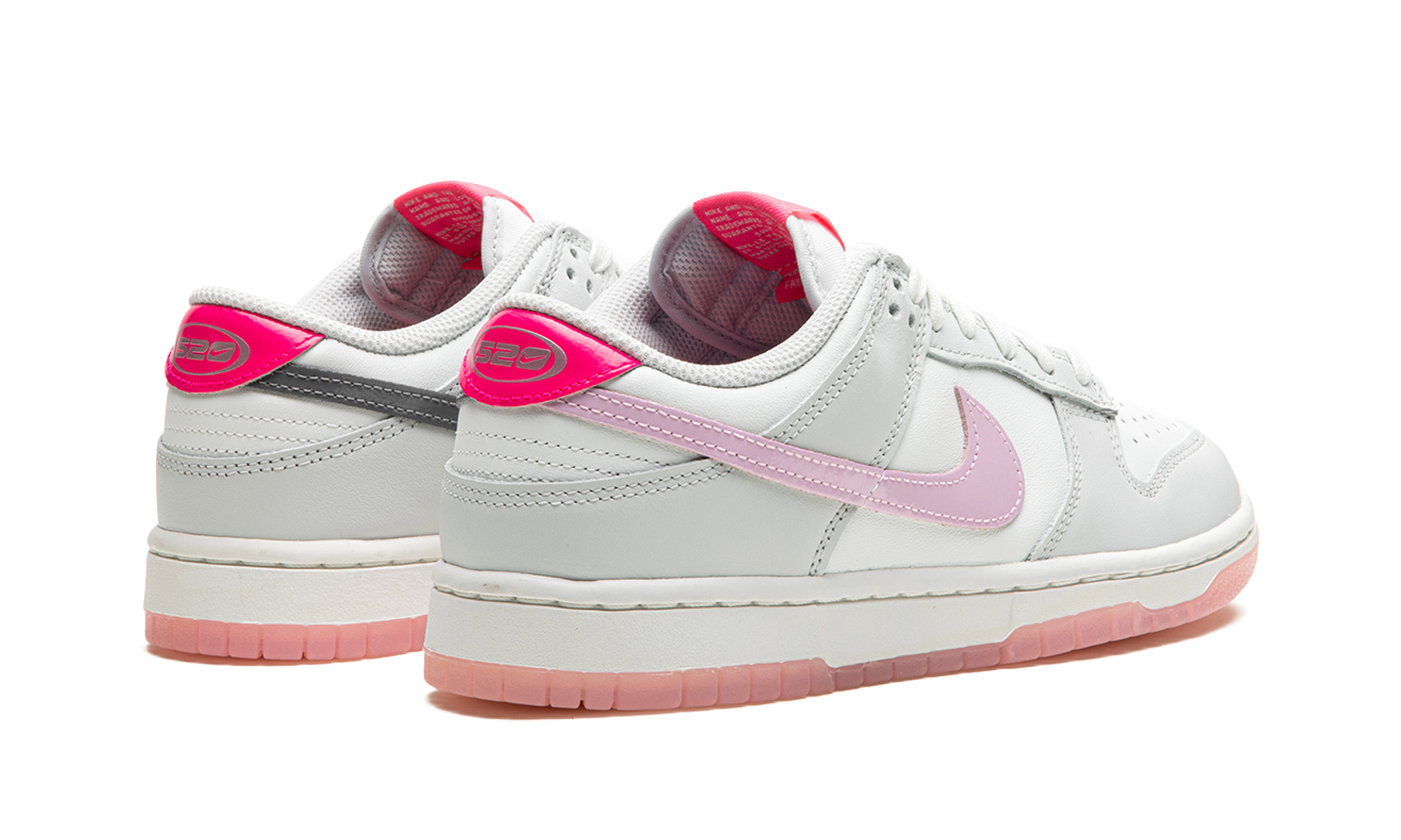 nike dunk low 520 pack pink+FN3451-161+diagnol right behind view