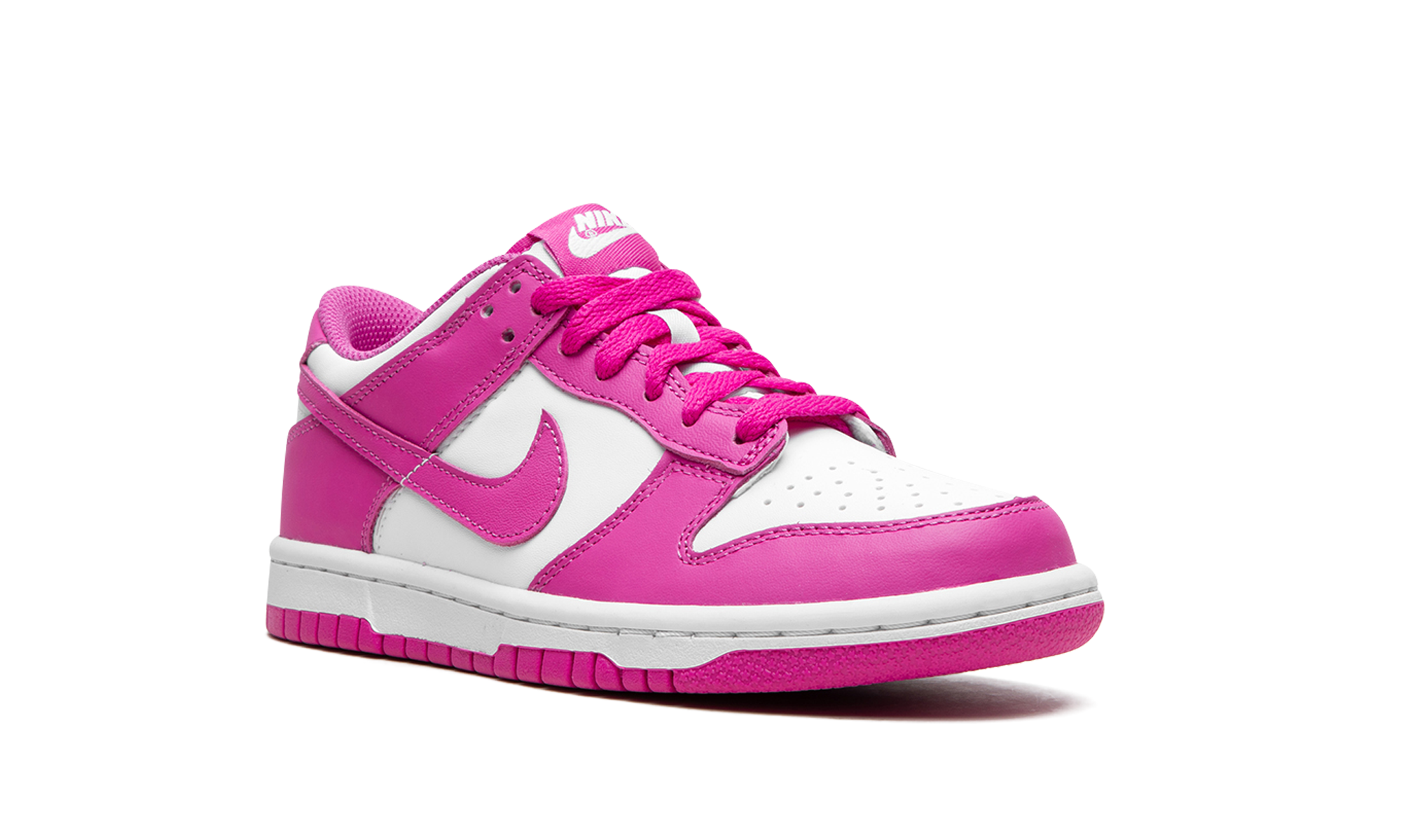 nike dunk low active fuchsia gs+FJ0704-100+diagnol right view