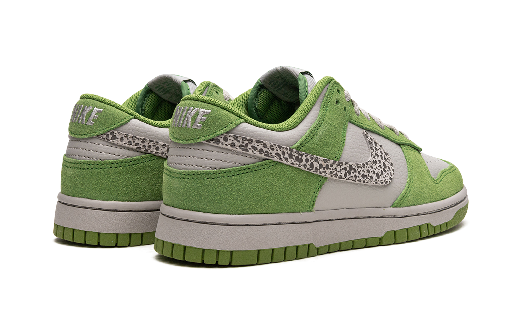 nike dunk low as safari swoosh chlorophyll+DR0156-300+diagnol right behind view