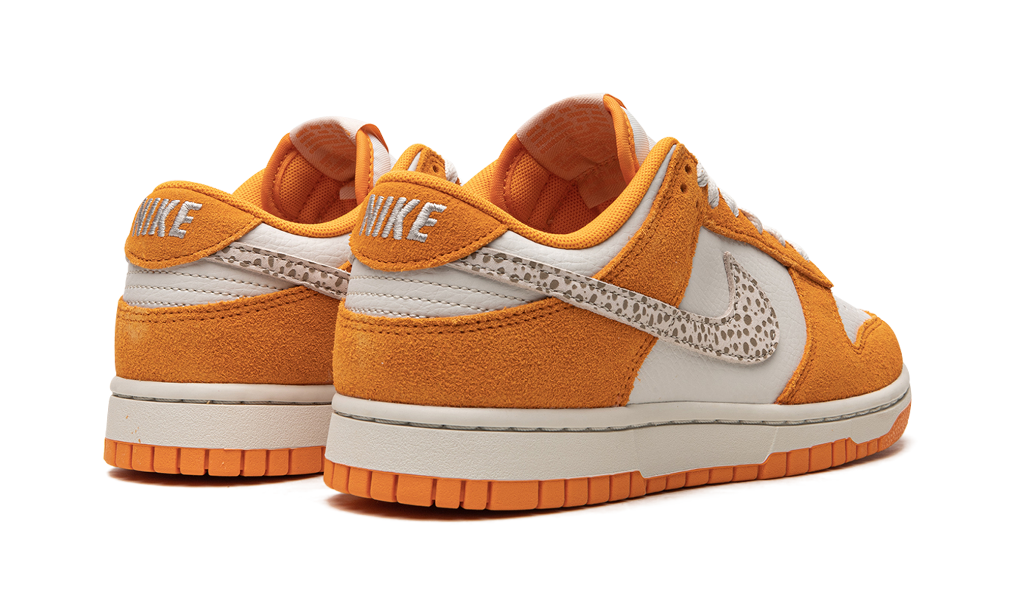 nike dunk low as safari swoosh kumquat+DR0156-800+diagnol right behind view