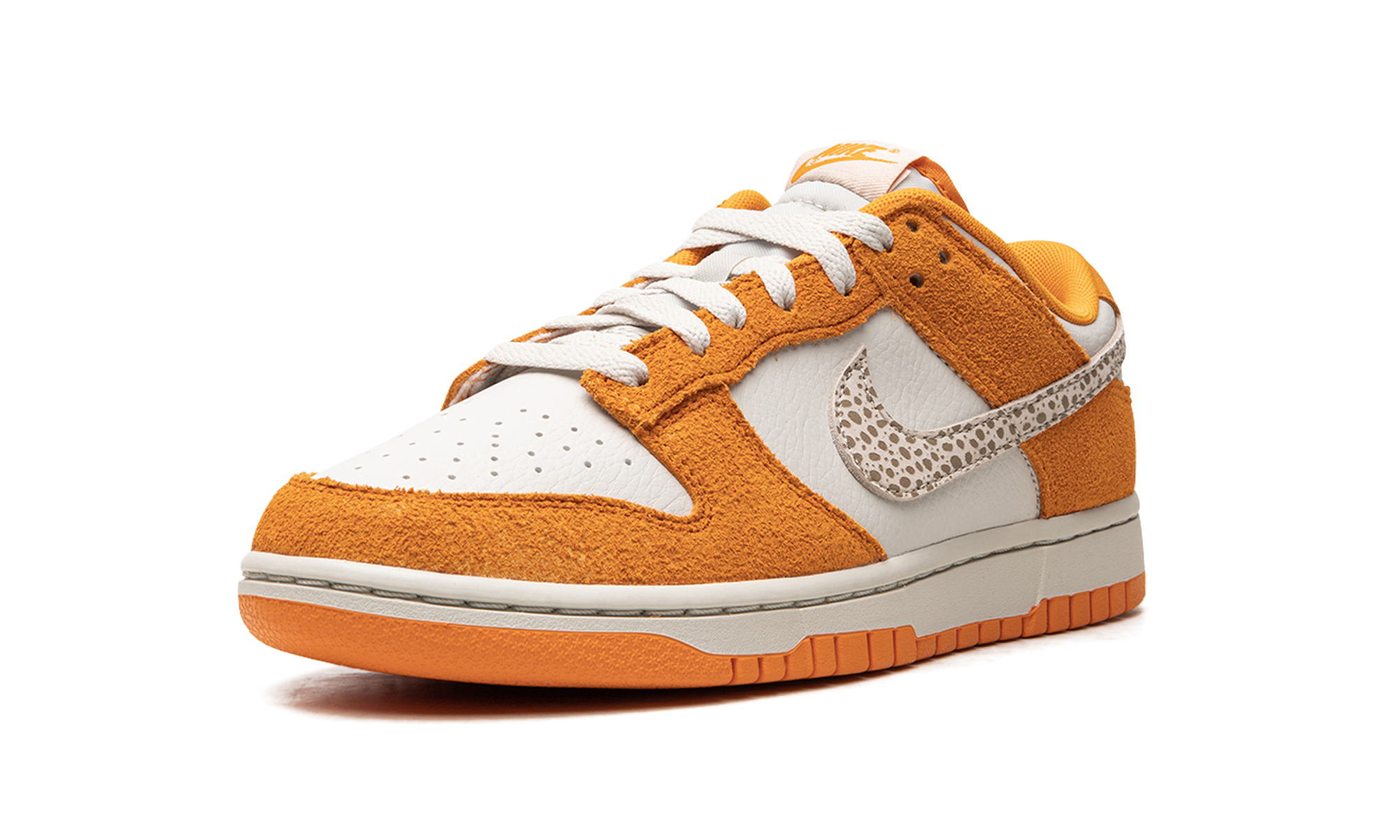 nike dunk low as safari swoosh kumquat+DR0156-800+left diagnol single view