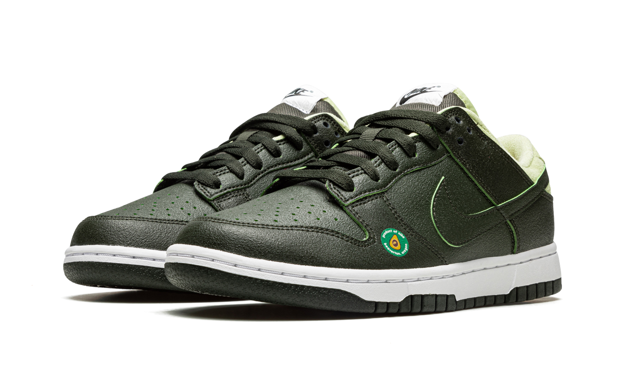 nike dunk low avocado women s+DM7606-300+diagnol left view