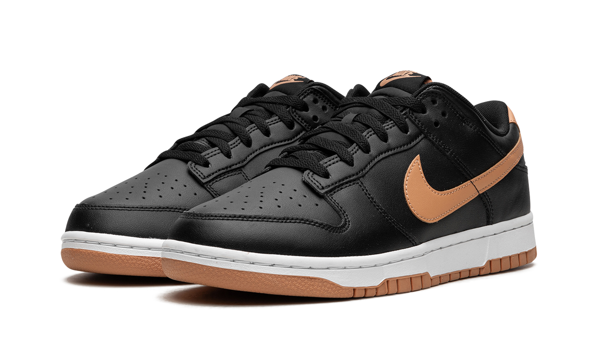 nike dunk low black amber brown+DV0831-004+diagnol left view