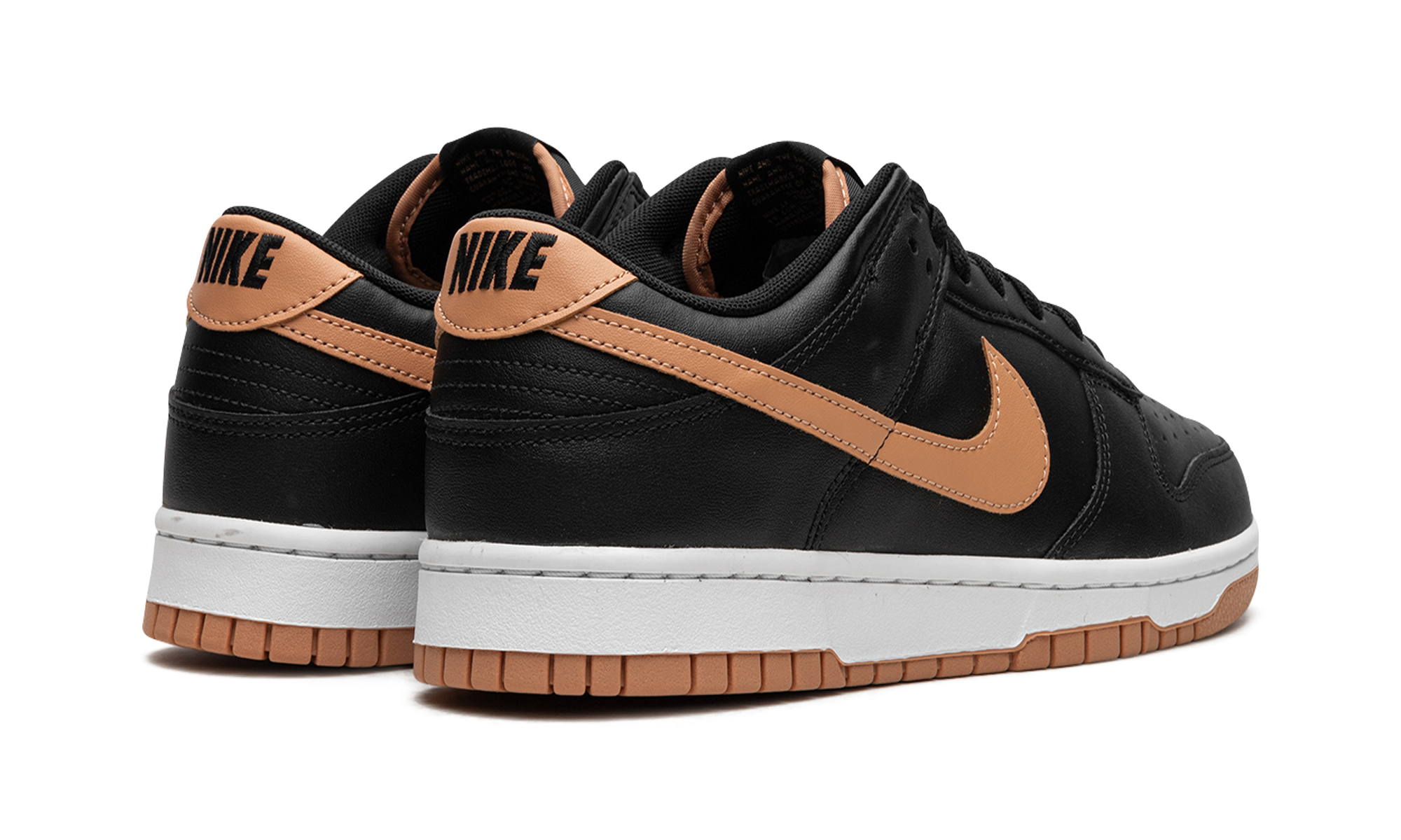 nike dunk low black amber brown+DV0831-004+diagnol right behind view