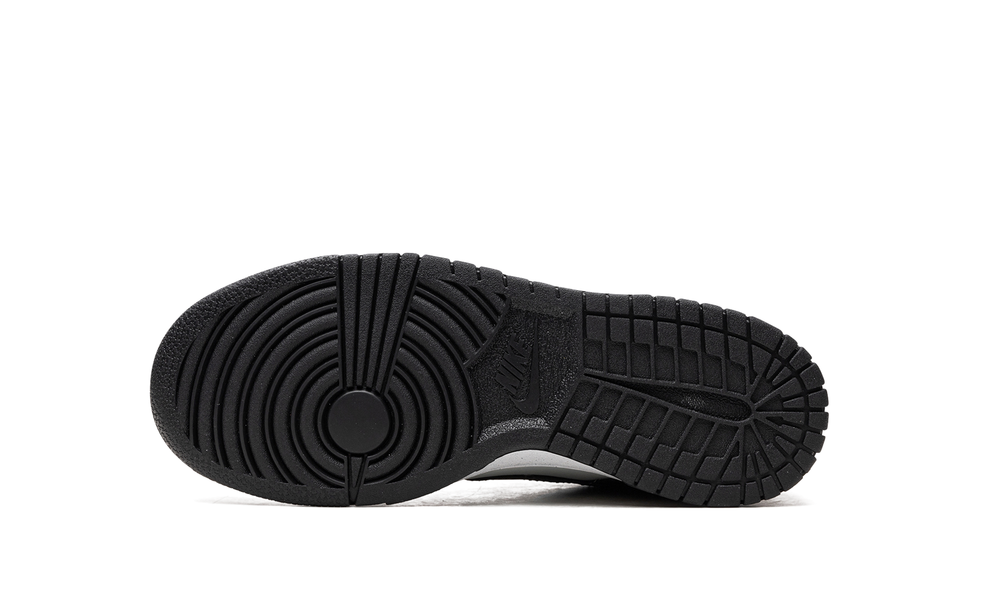 nike dunk low black bright mandarin mini swoosh gs+FN7784-001+bottom view