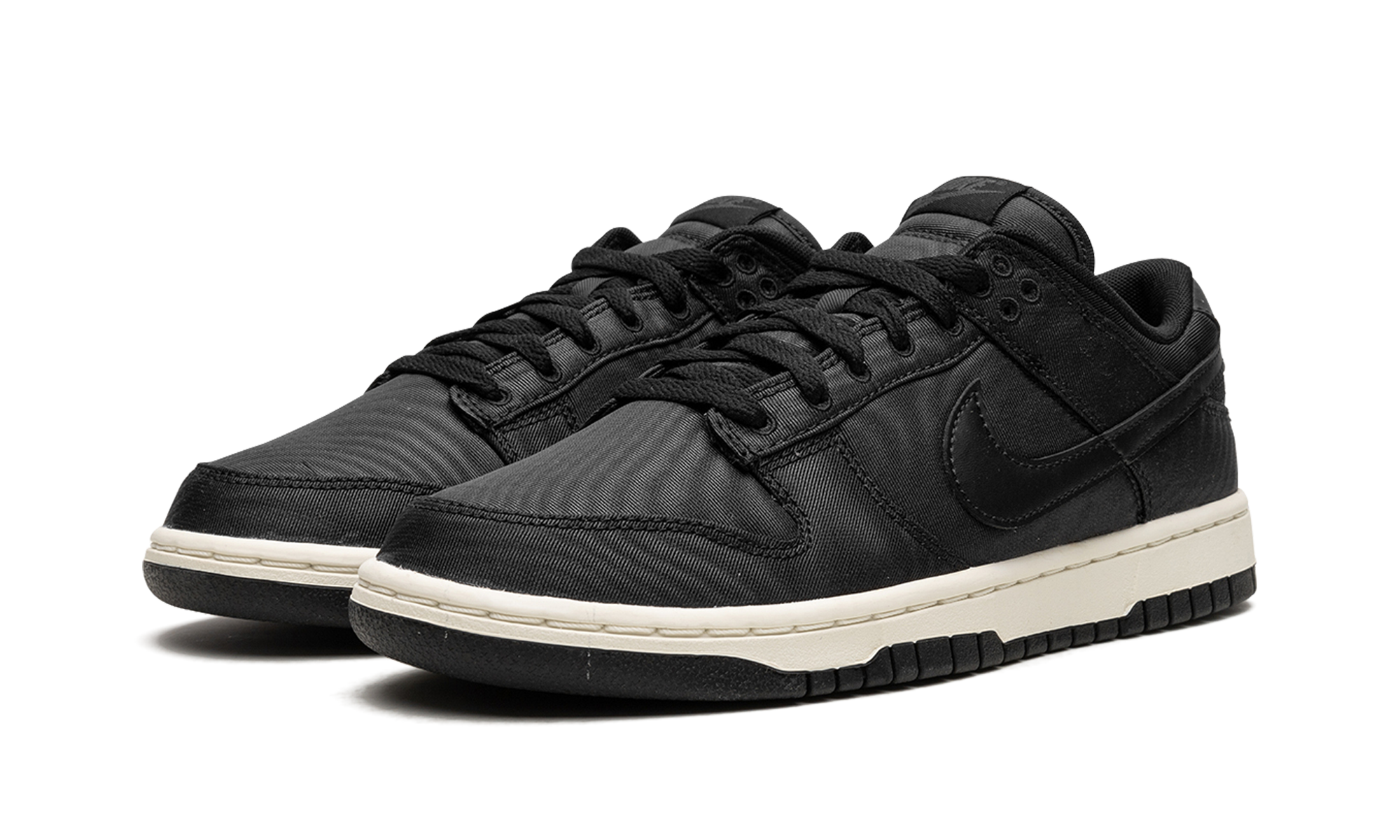 nike dunk low black canvas+DV7211-001+diagnol left view