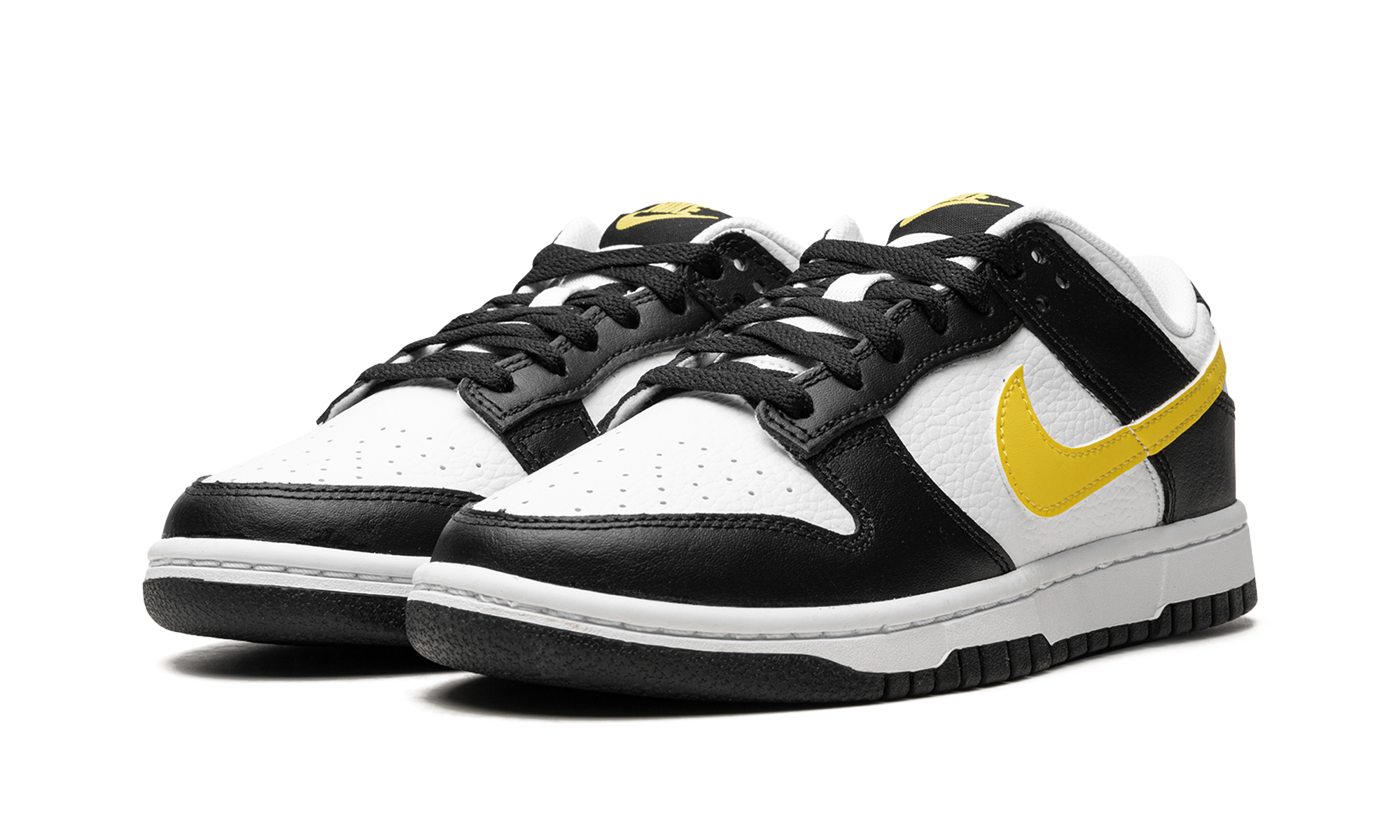 nike dunk low black opti yellow+FQ2431-001+diagnol left view