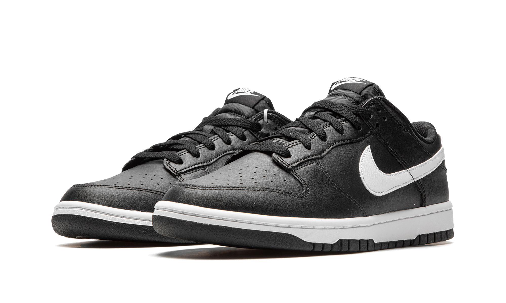 nike dunk low black panda 2 0+DV0831-002+diagnol left view