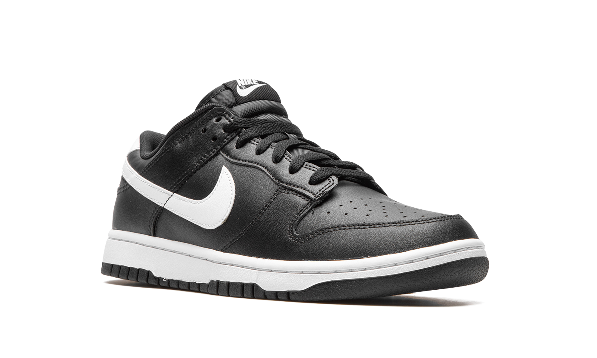 nike dunk low black panda 2 0+DV0831-002+diagnol right view