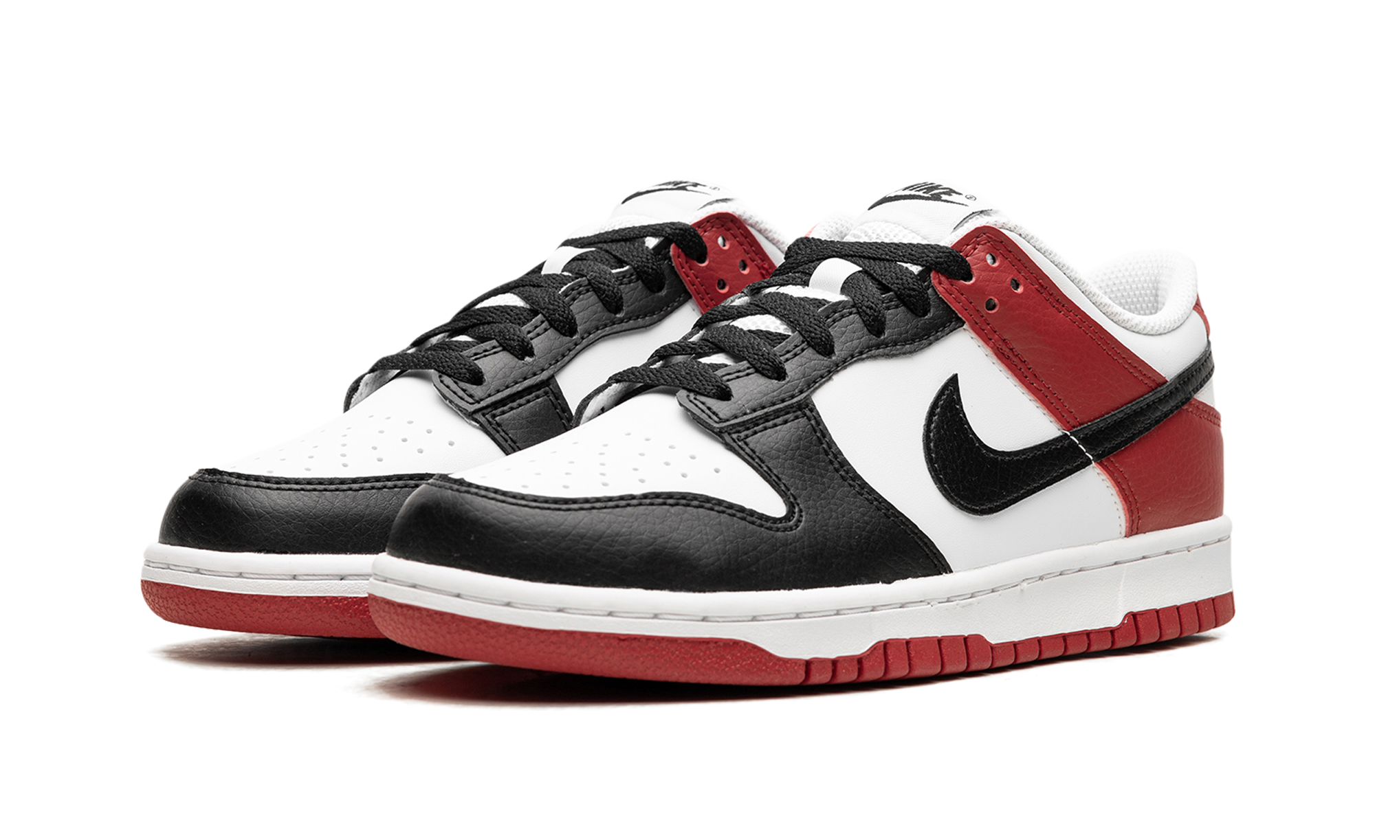 nike dunk low black toe gs+HF9980-600+diagnol left view