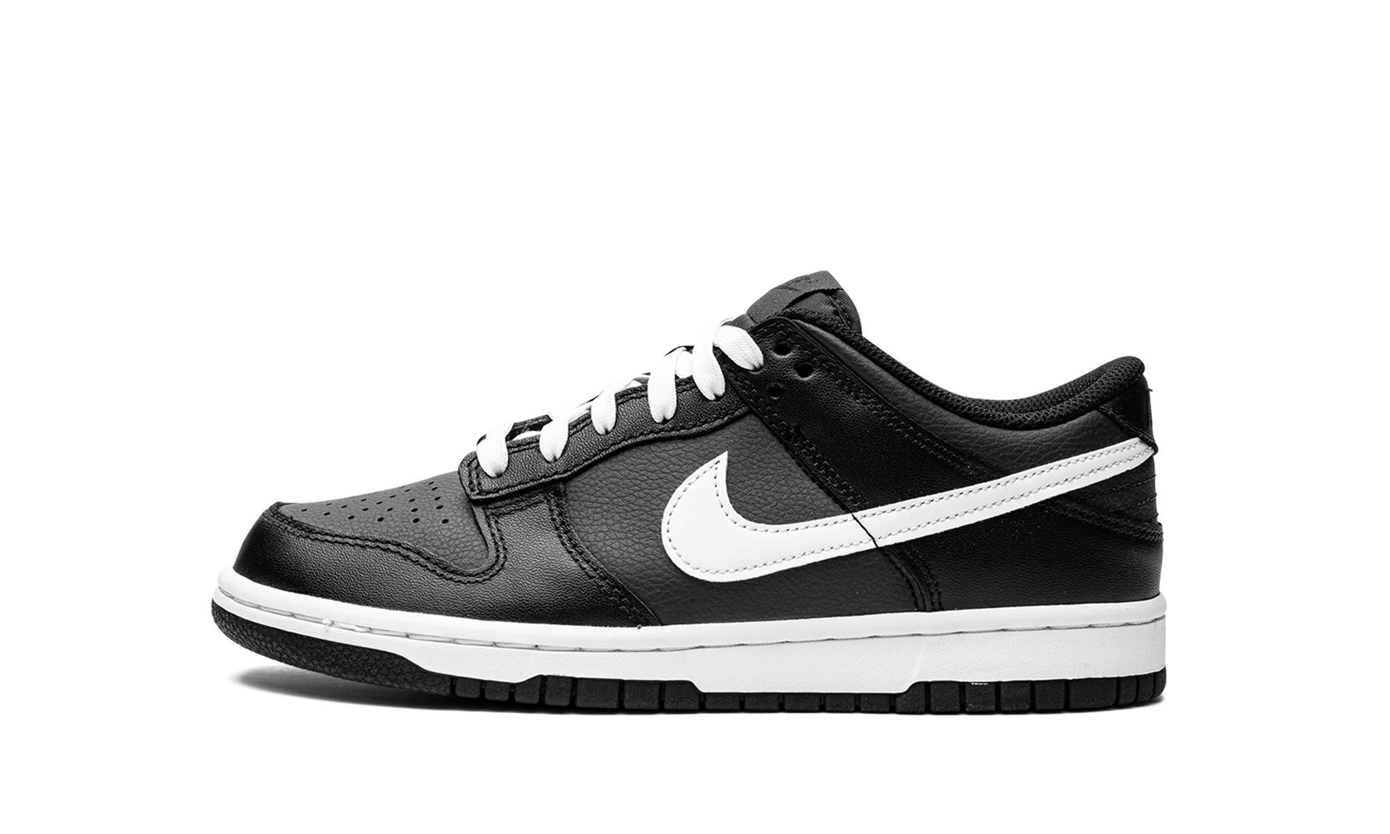 nike dunk low black white 2022 gs+DH9765-002+diagnol right view 1