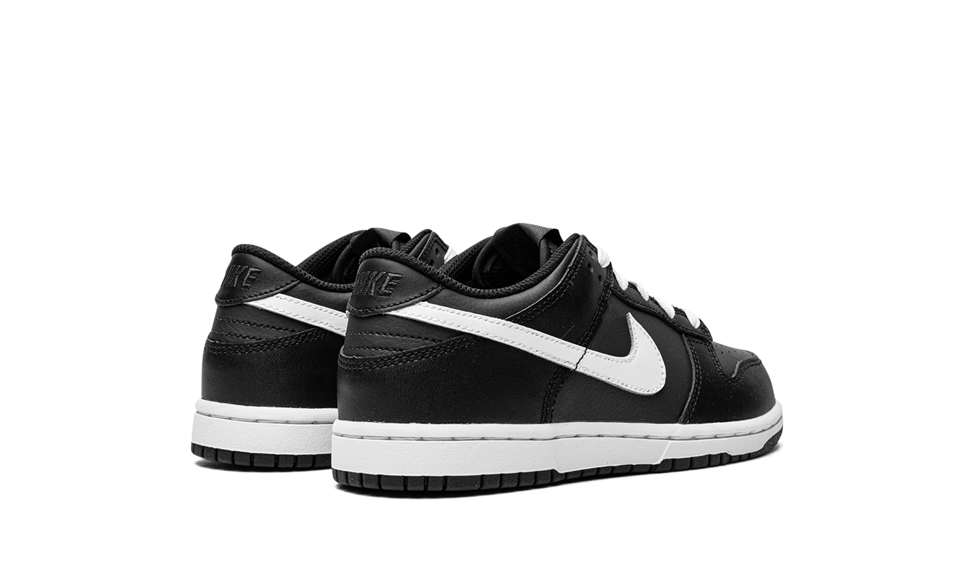 nike dunk low black white 2022 ps+DH9756-002+diagnol right behind view