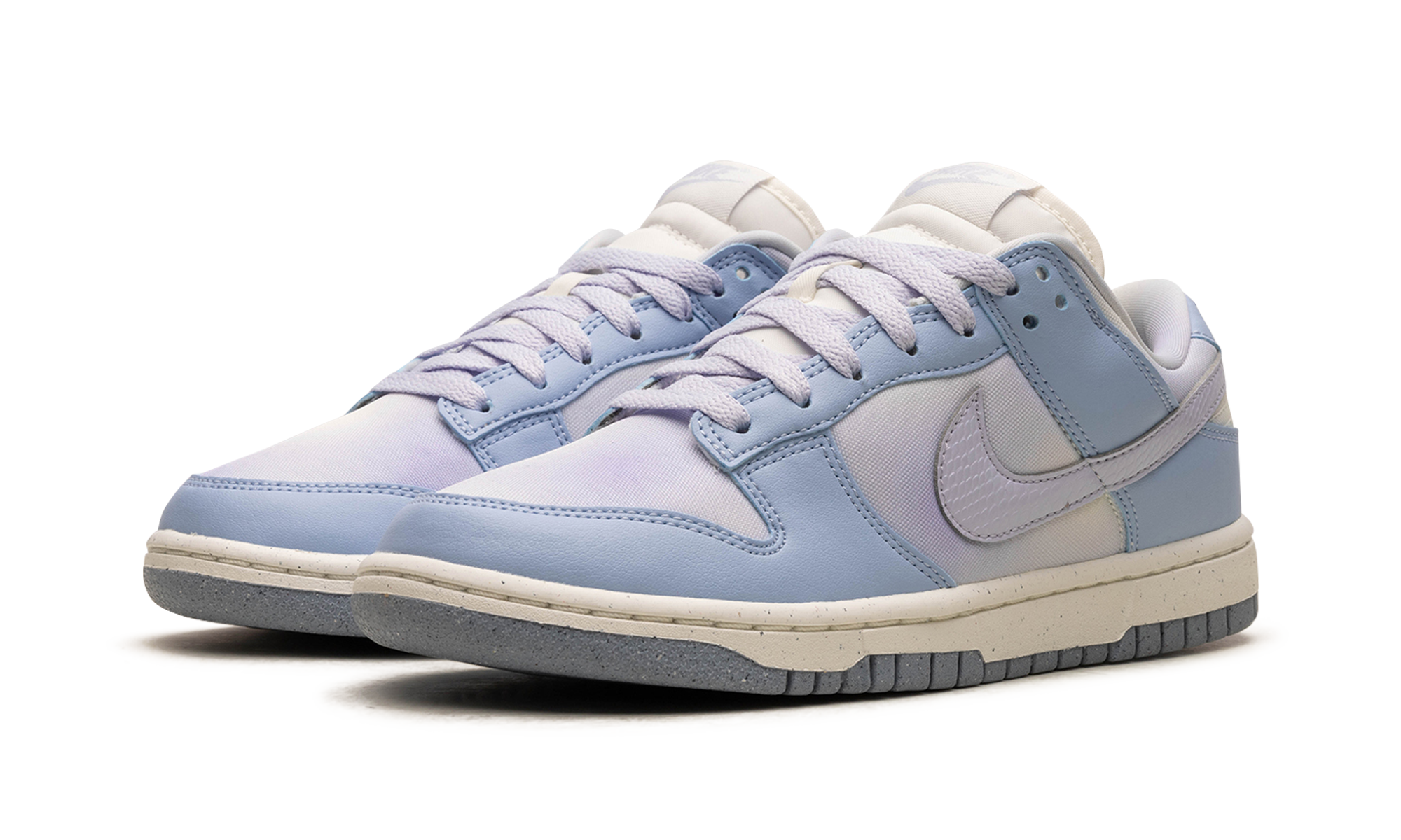 nike dunk low blue airbrush canvas women s+FN0323-400+diagnol left view