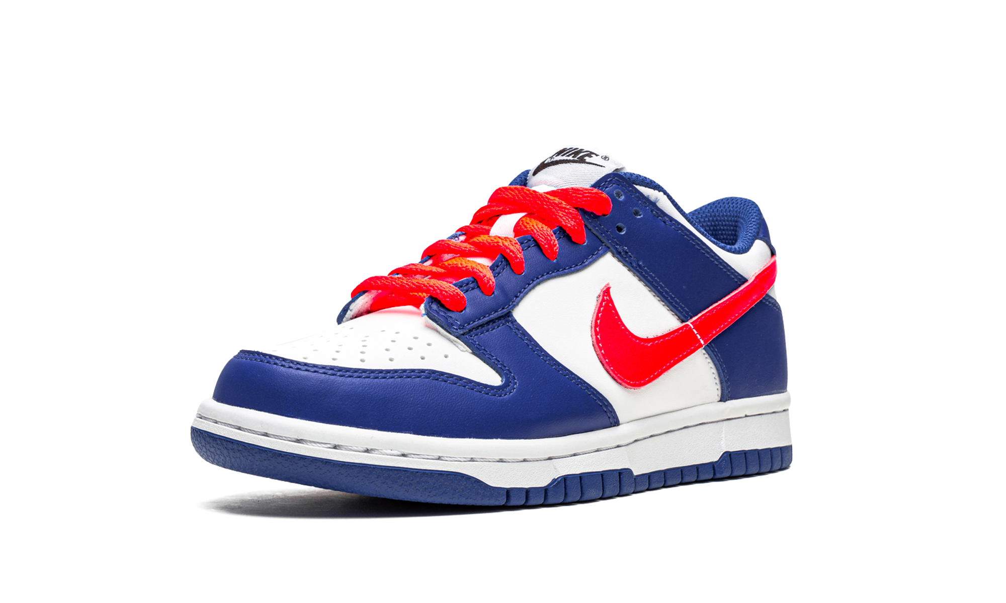 nike dunk low bright crimson game royal gs+CW1590-104+left diagnol single view