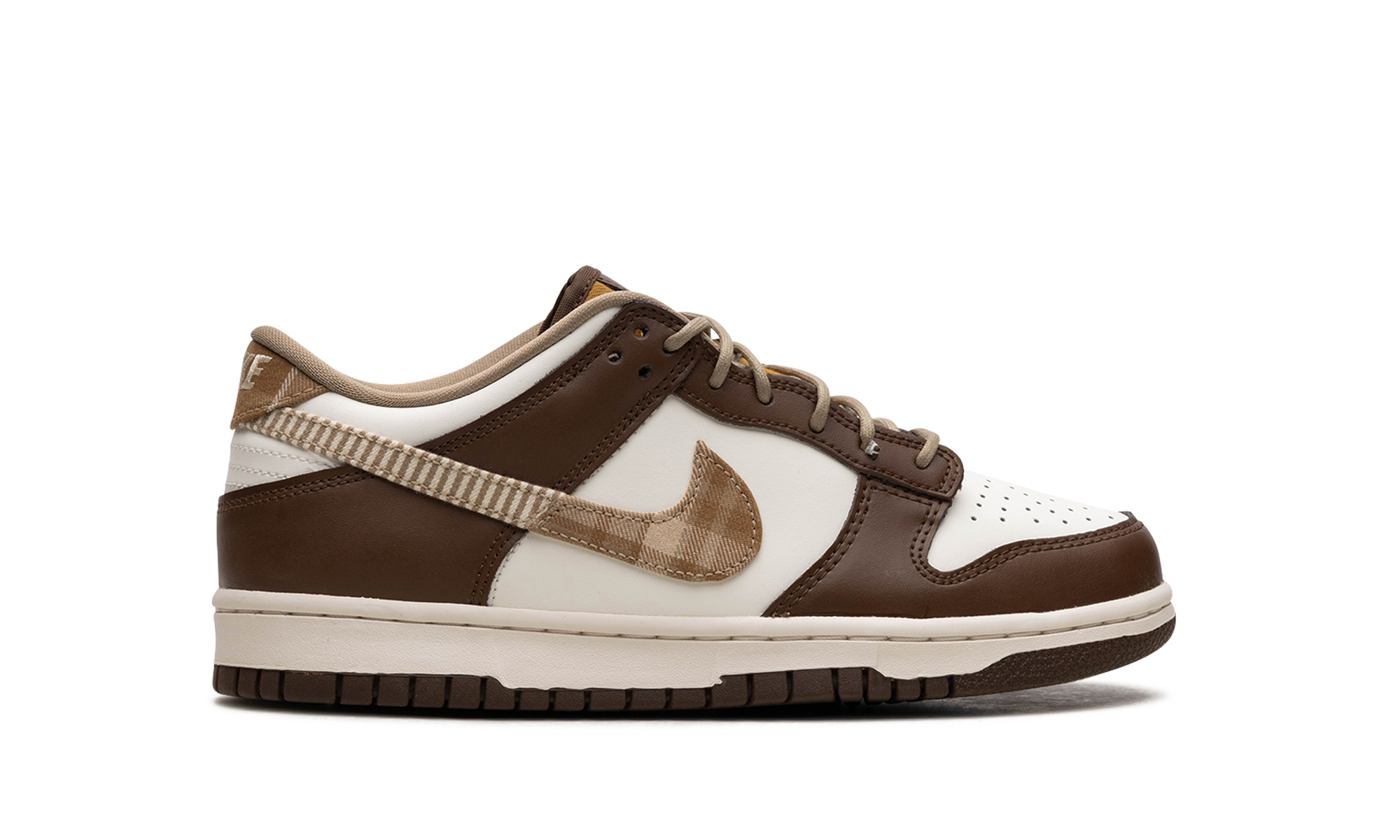 nike dunk low brown plaid gs+FV3653-191+right view