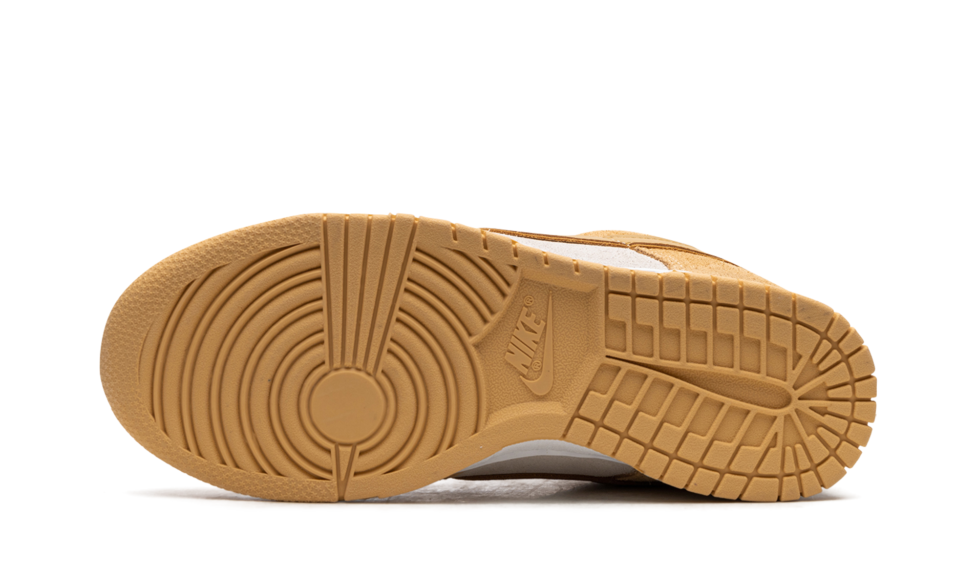 nike dunk low celestial gold suede women s+DV7411-200+bottom view