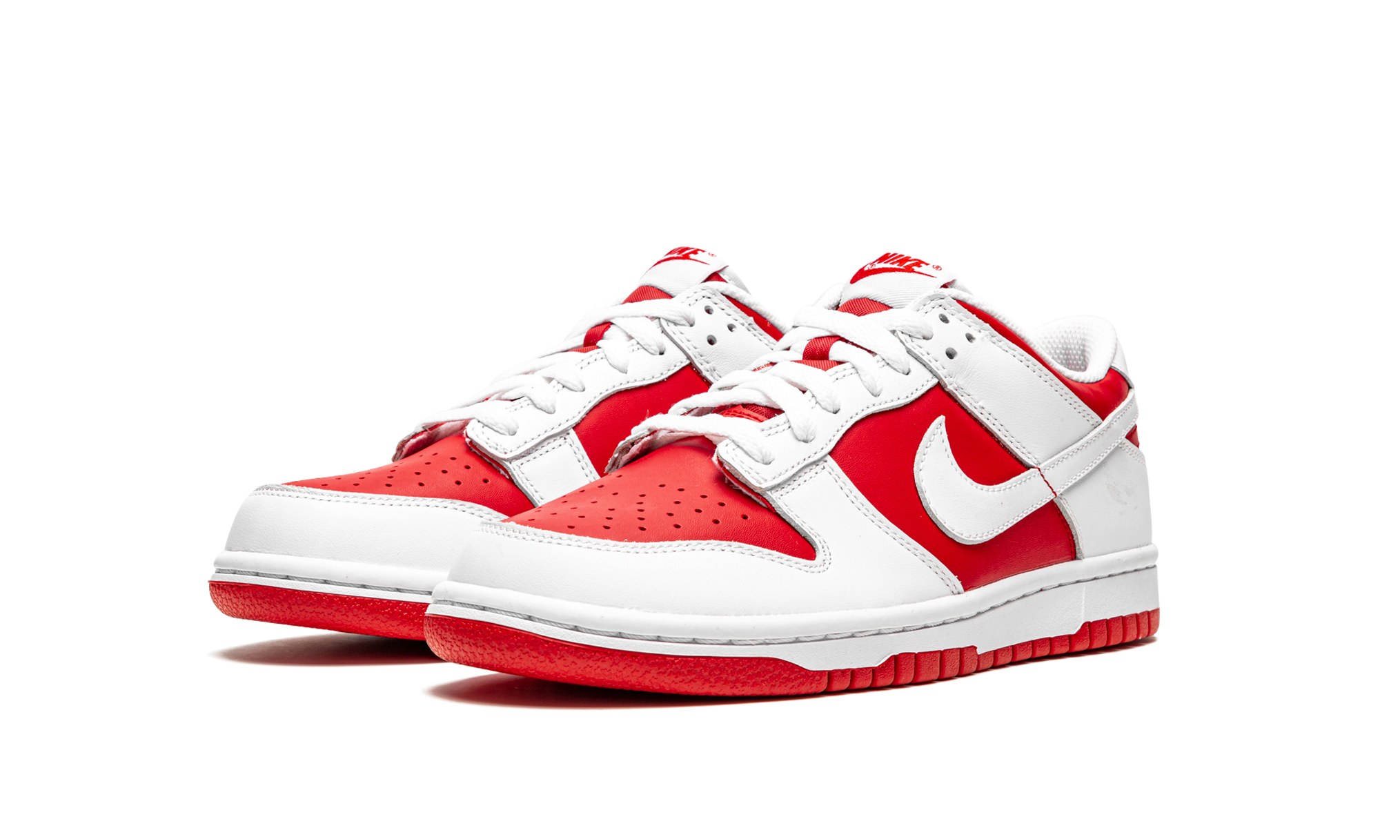 nike dunk low championship red gs+CW1590-600+diagnol left view