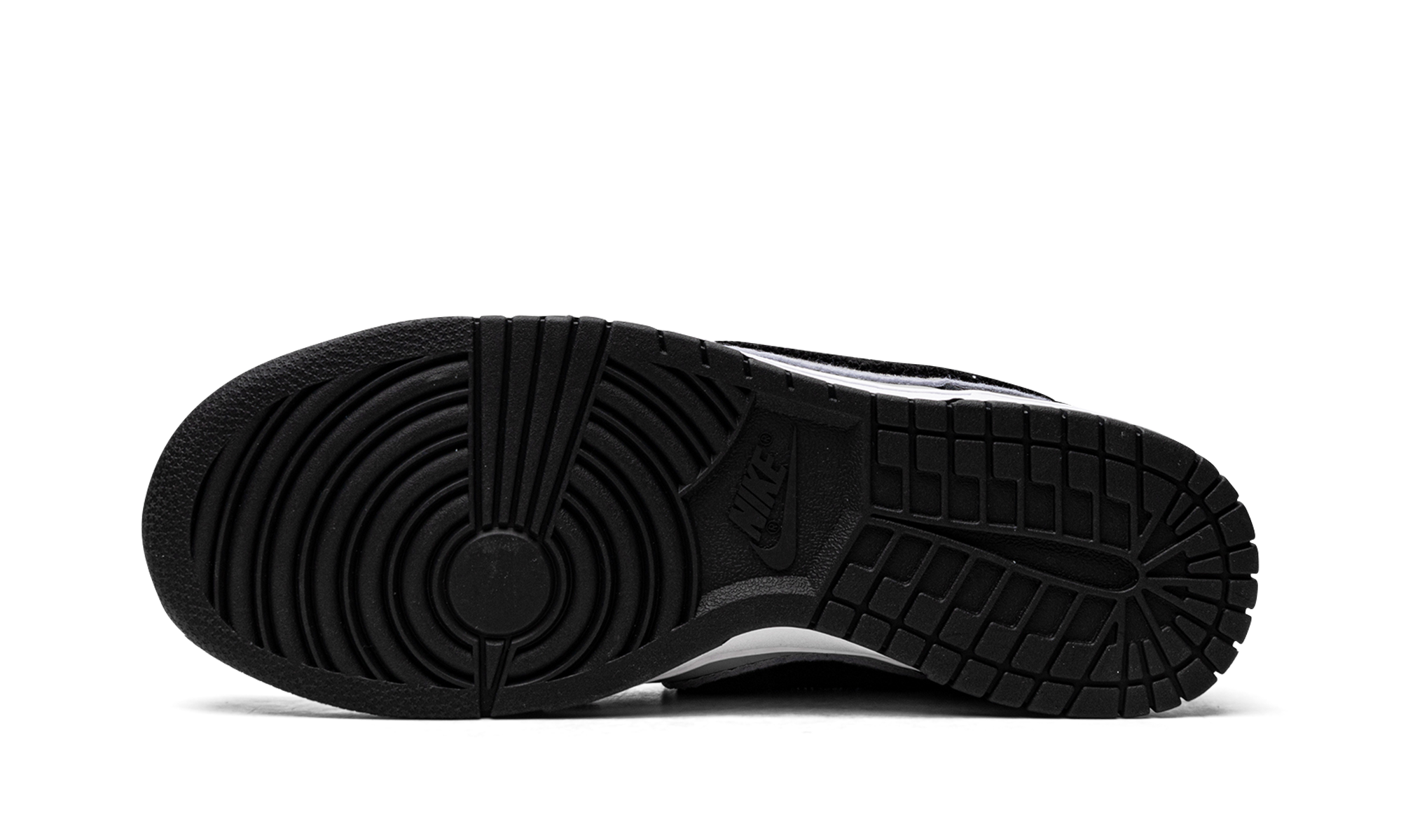 nike dunk low chenille swoosh black grey+DQ7683-001+bottom view