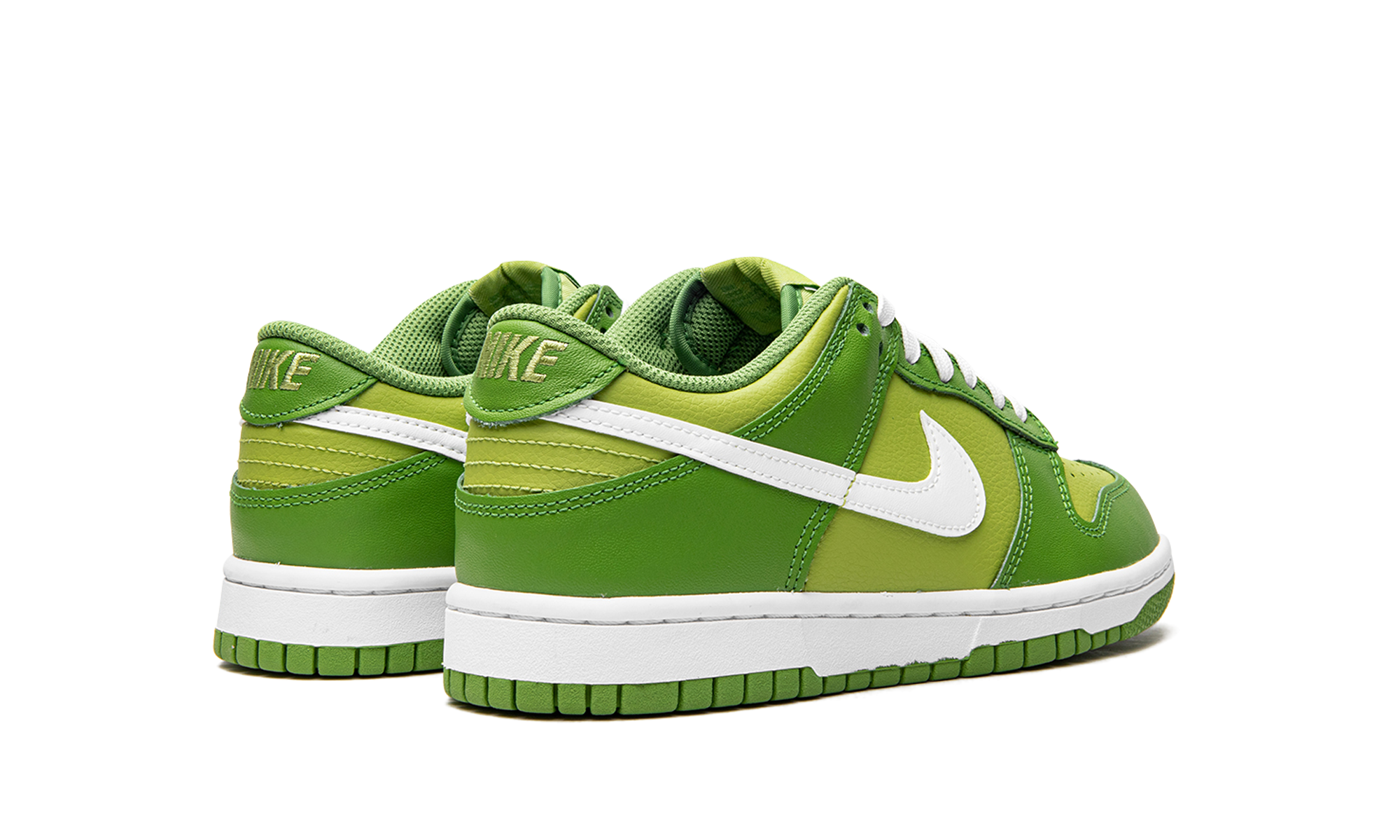 nike dunk low chlorophyll gs+DH9765-301+diagnol right behind view