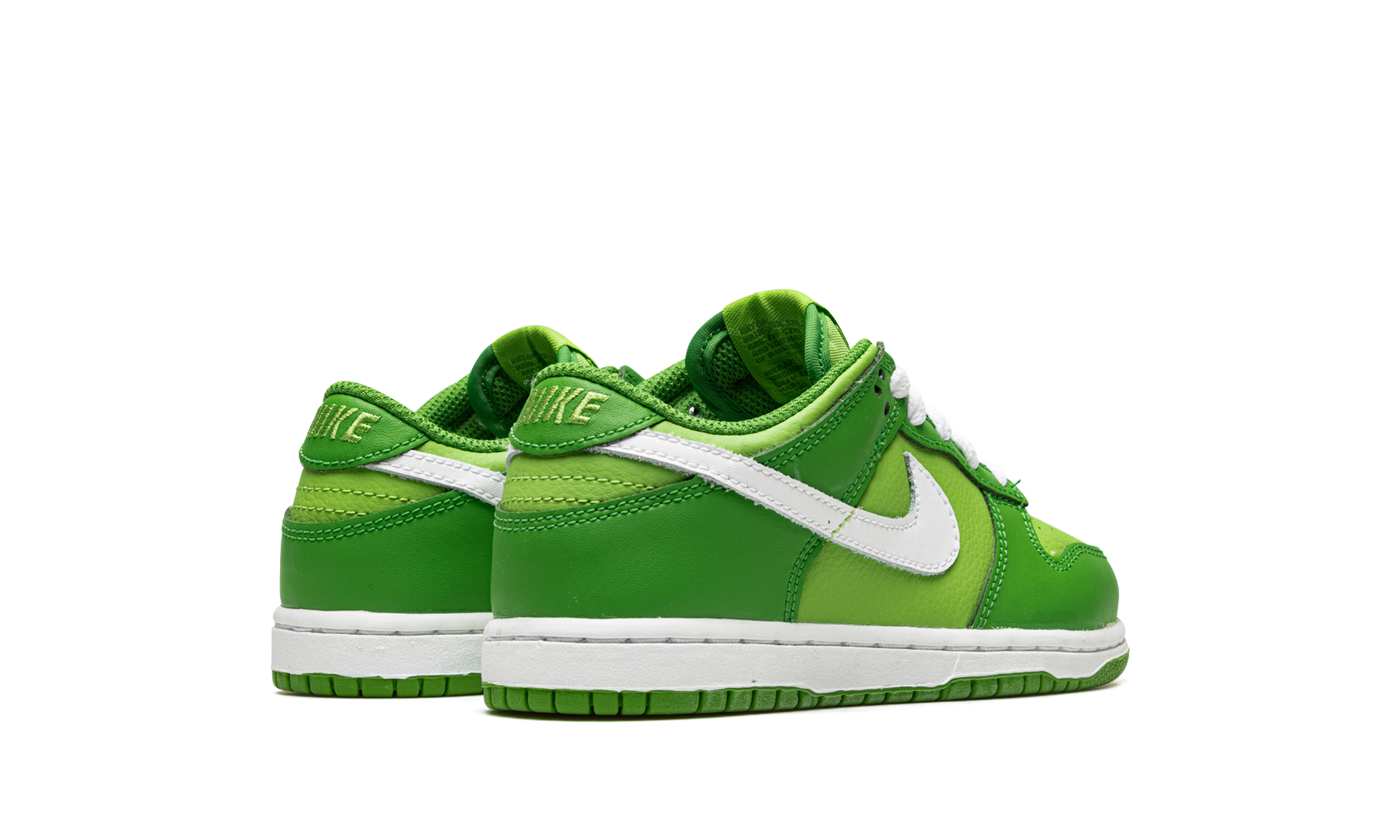 nike dunk low chlorophyll ps+DH9756-301+diagnol right behind view